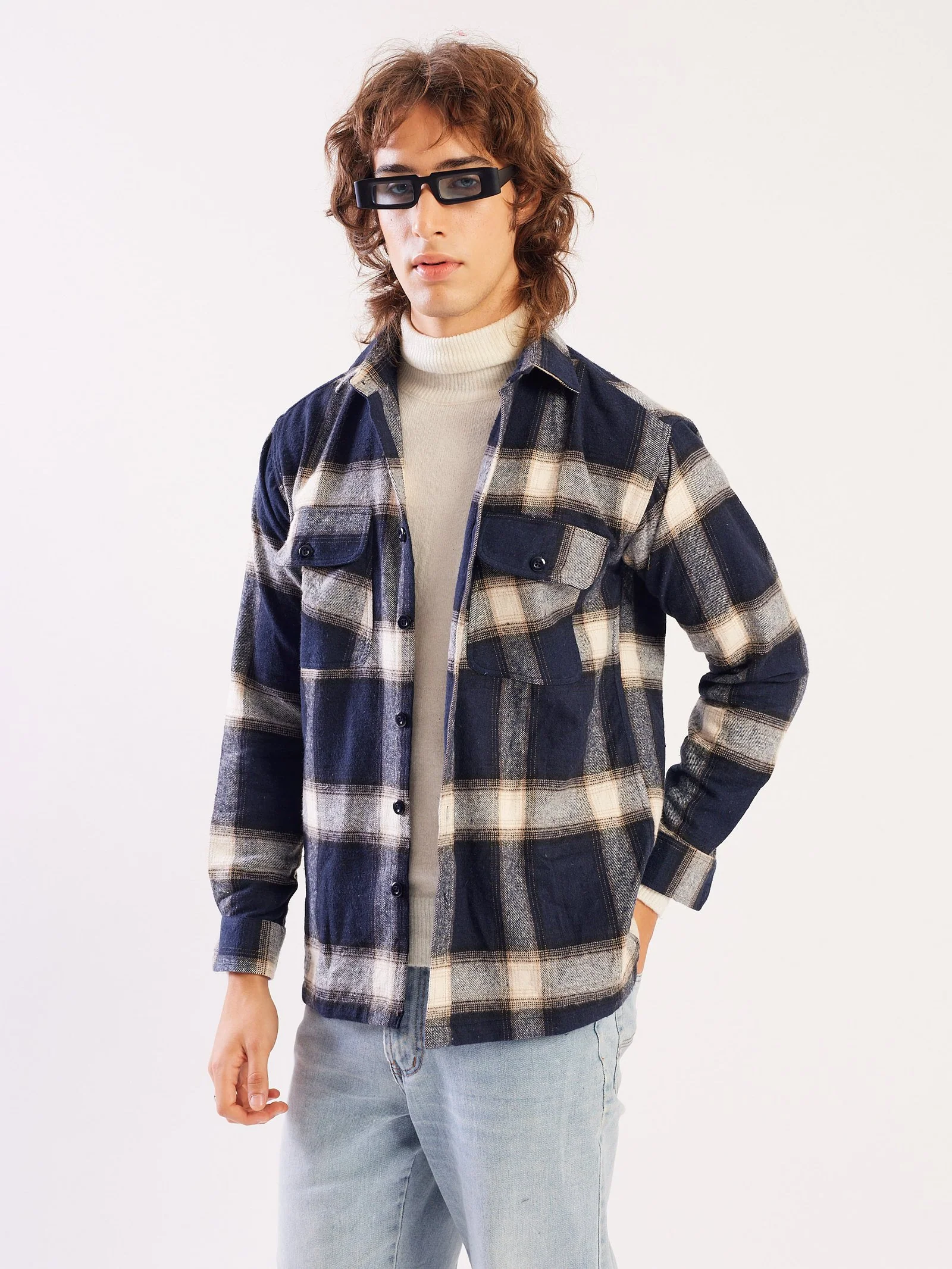 Relaxed Fit Plaid Shacket - Image 5