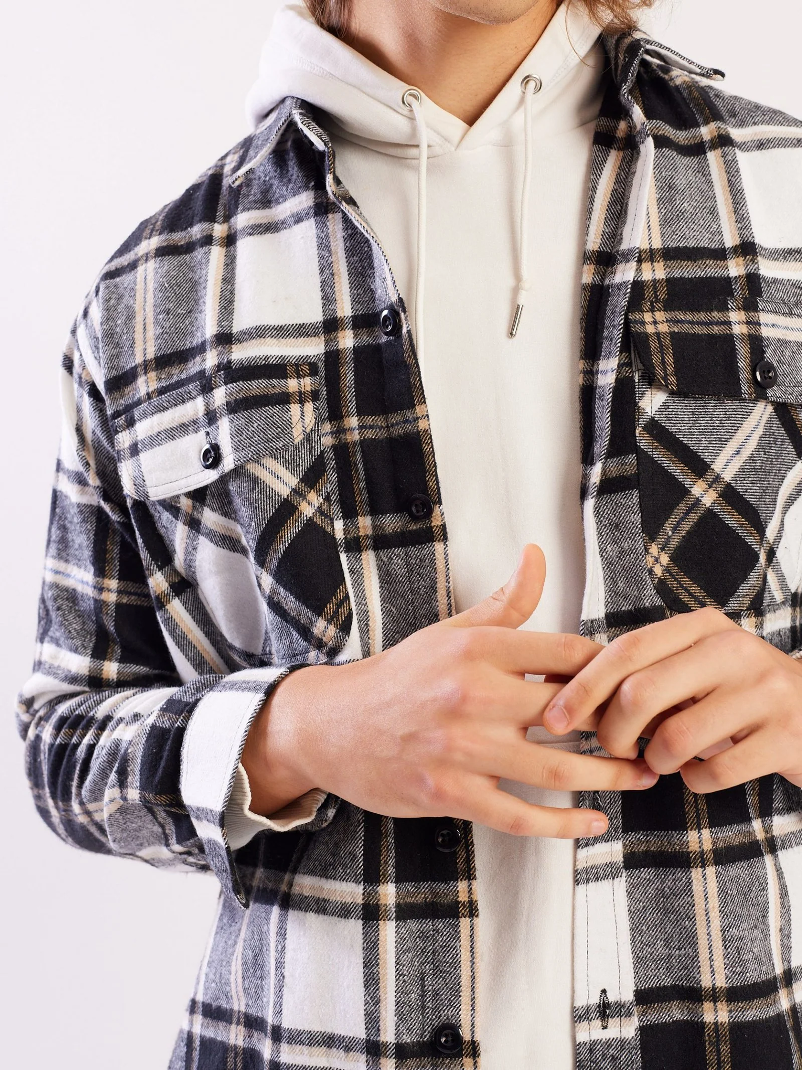 Relaxed Fit Plaid Shacket - Image 4