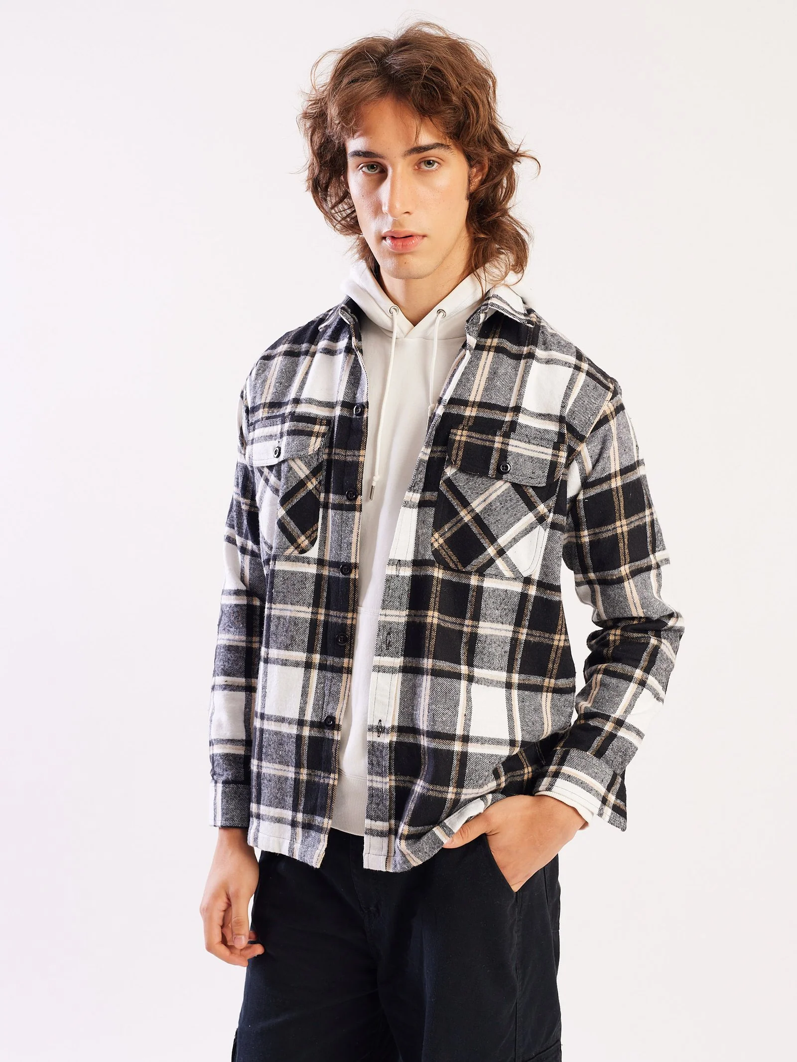 Relaxed Fit Plaid Shacket - Image 5
