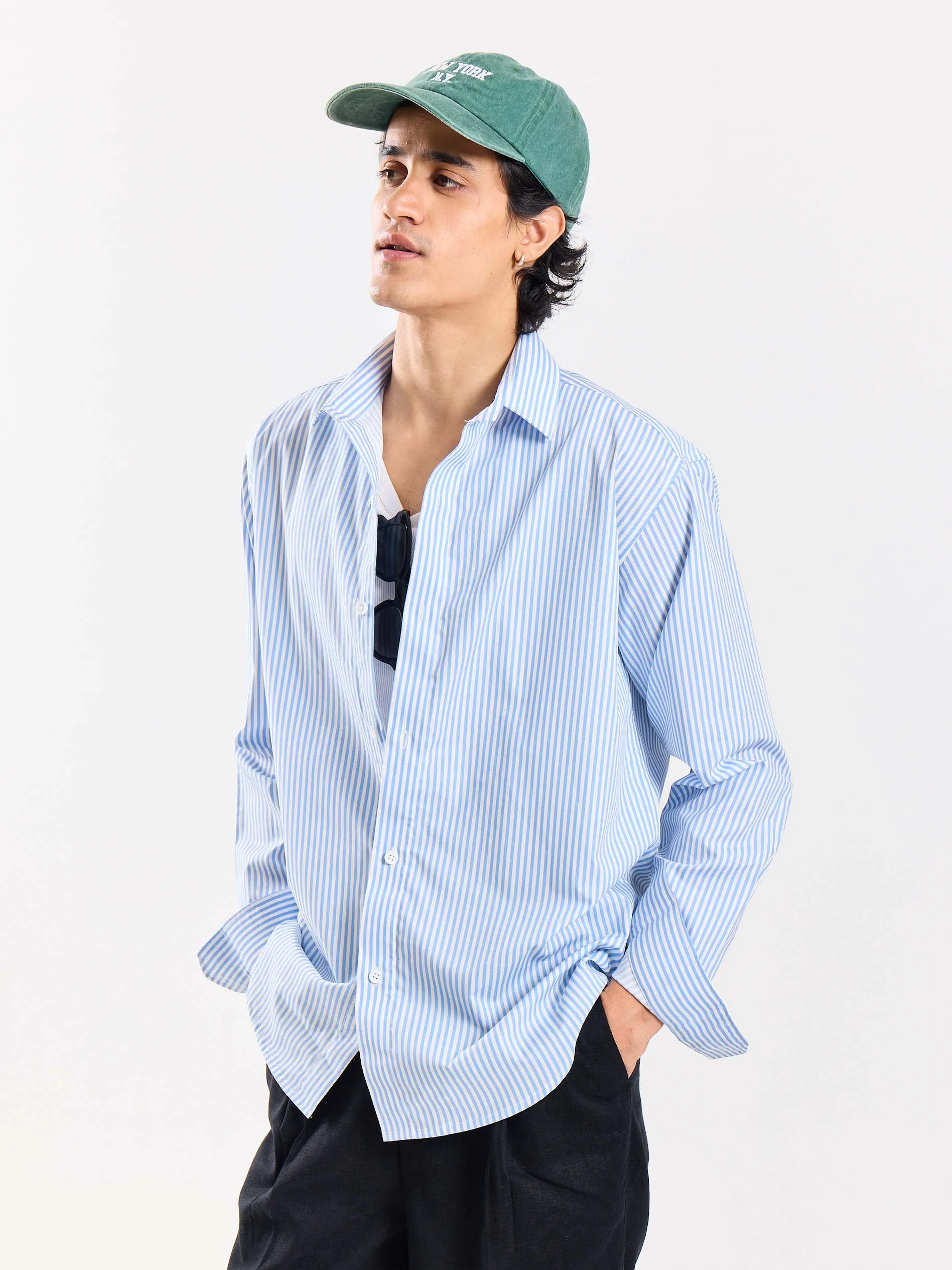 Relaxed Fit Poplin Striped Shirt - Image 4