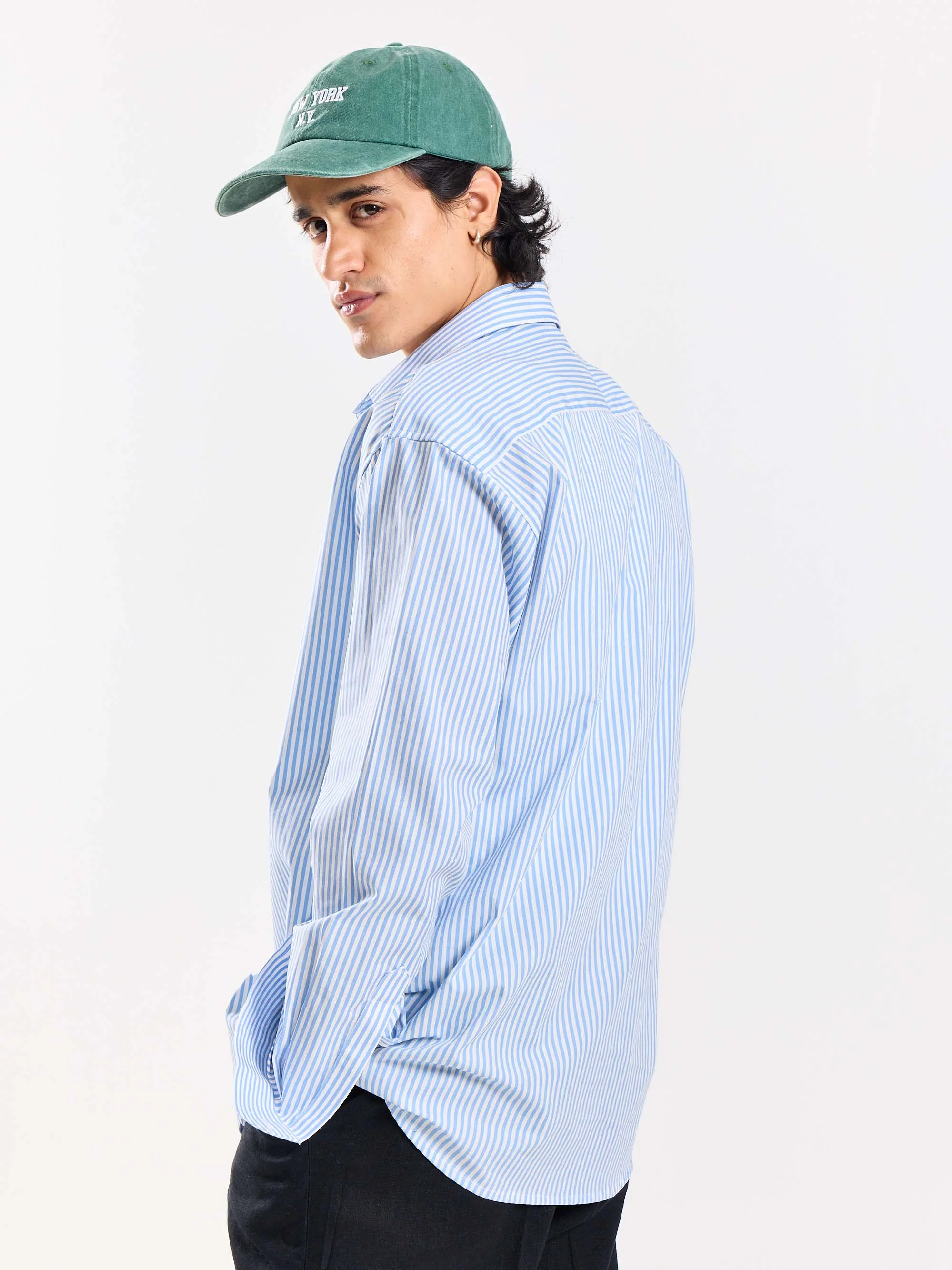 Relaxed Fit Poplin Striped Shirt - Image 7