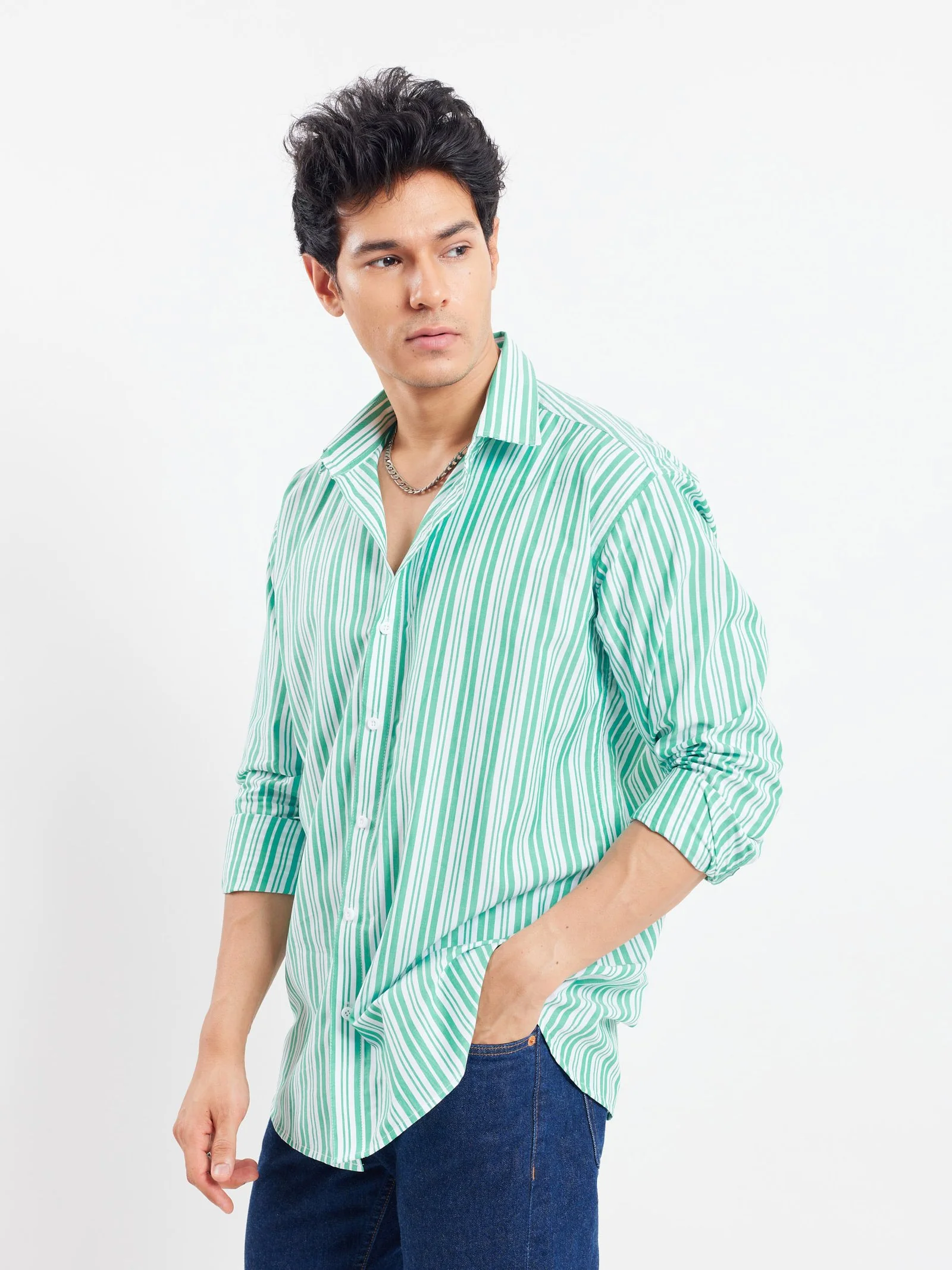 Relaxed Fit Striped Shirt - Image 5