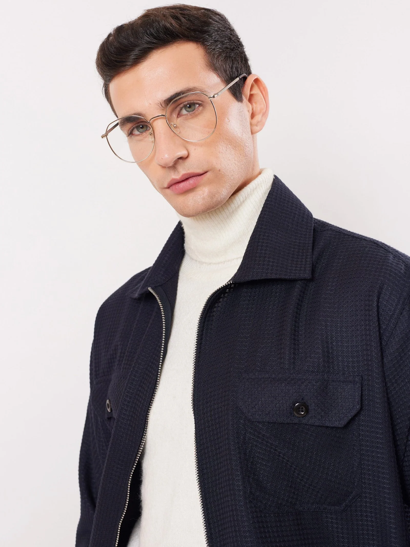 Relaxed Fit Textured Zipper Jacket - Image 3