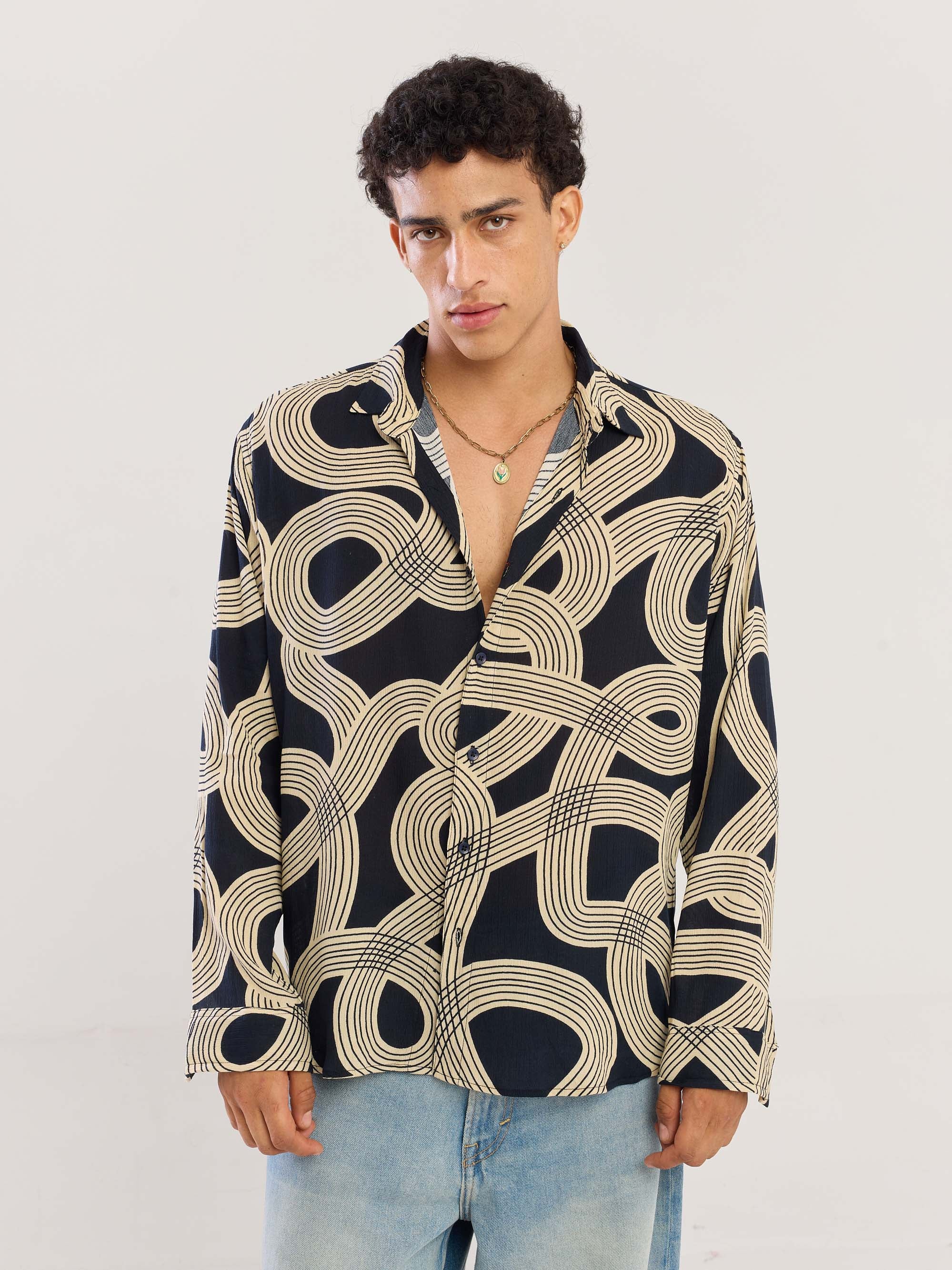Retro Ripples Wrinkled Shirt - Image 3