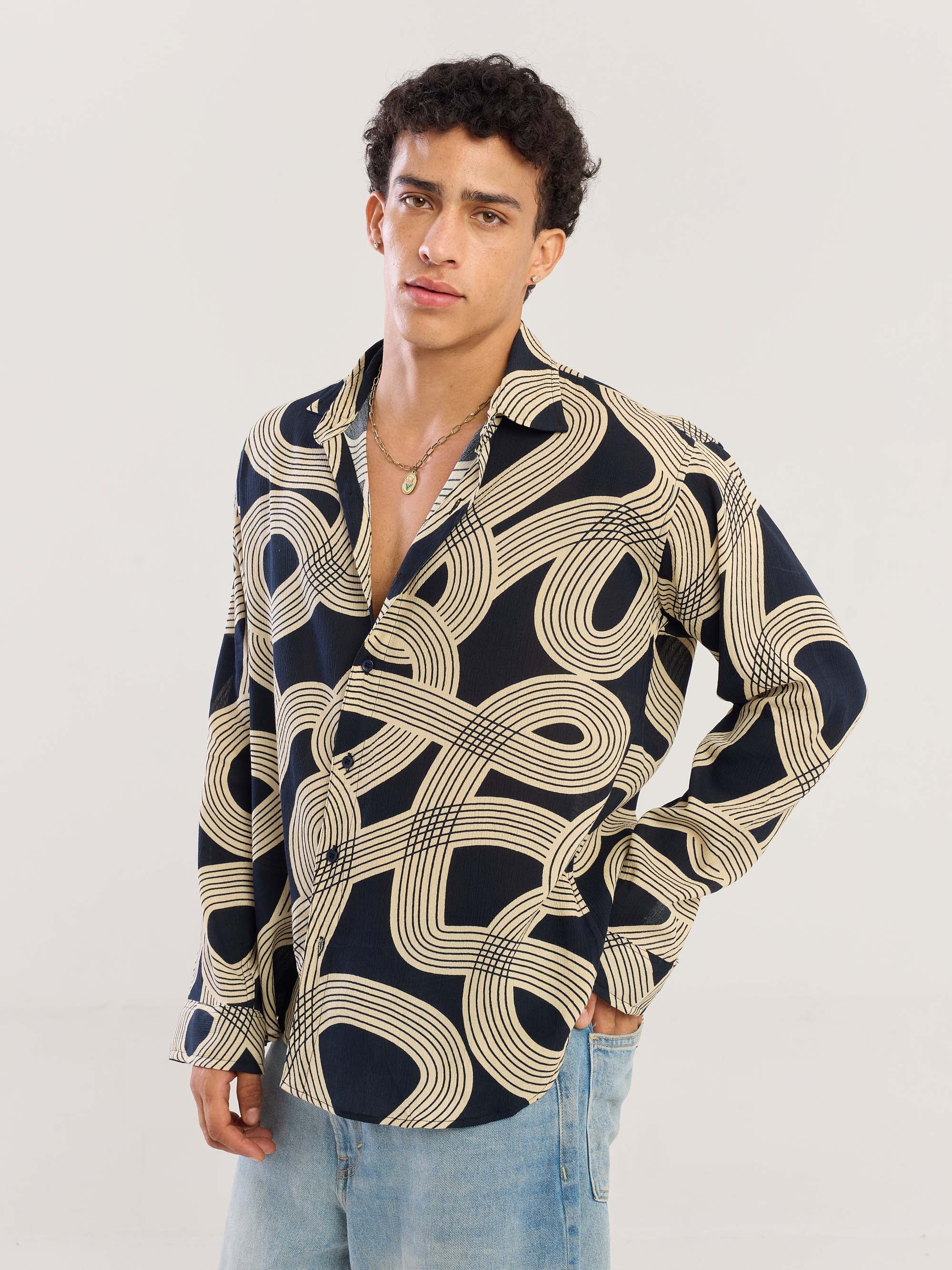 Retro Ripples Wrinkled Shirt - Image 5