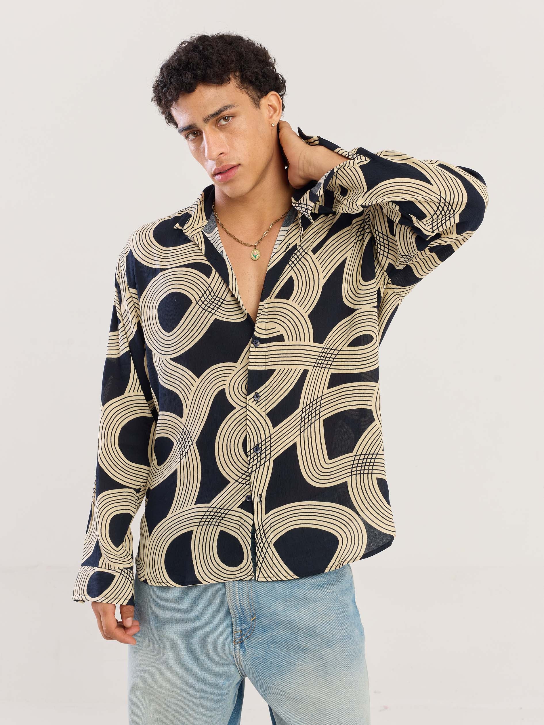 Retro Ripples Wrinkled Shirt - Image 6