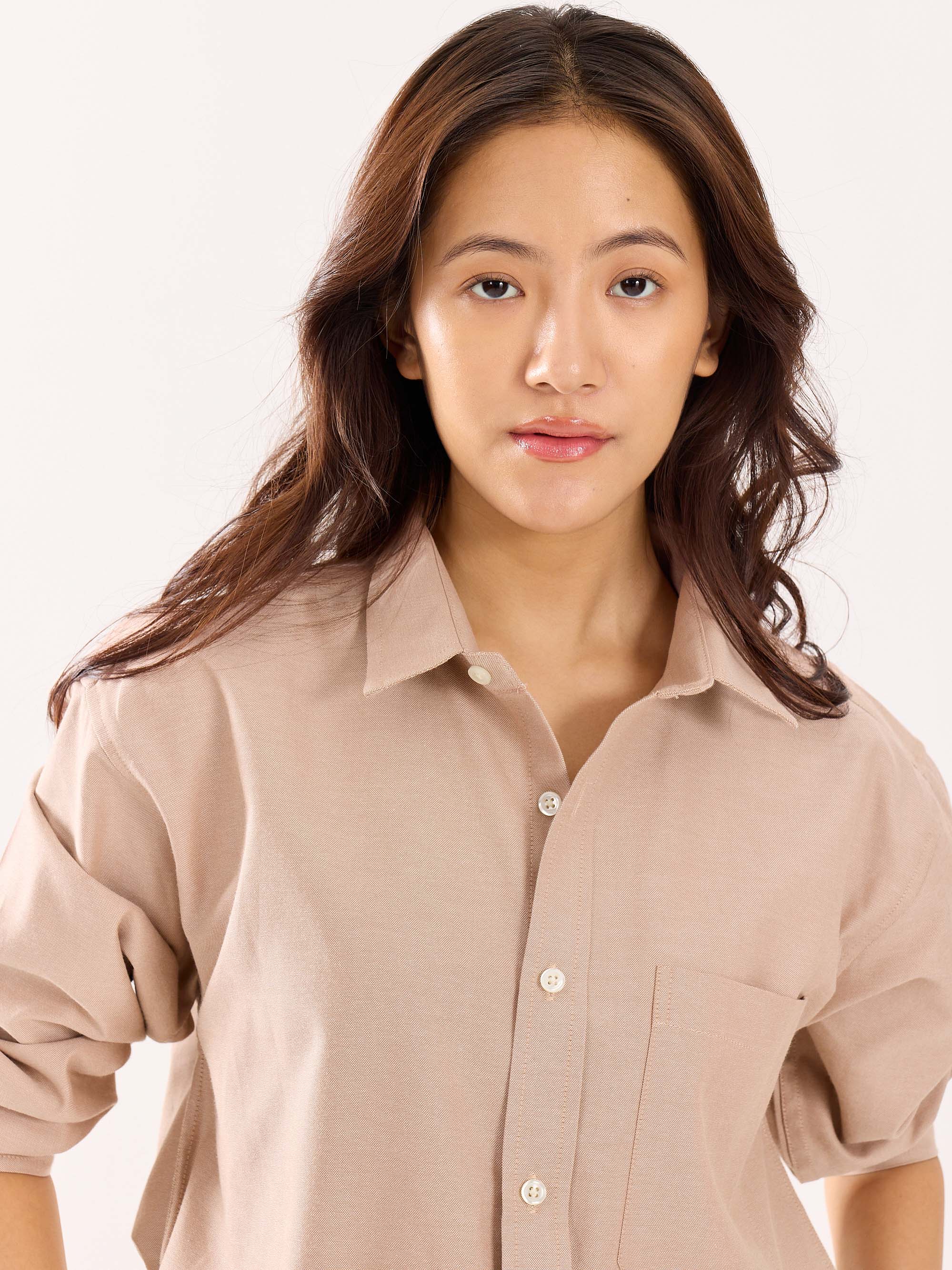 Rose Gold Oversized Cropped Shirt - Image 5
