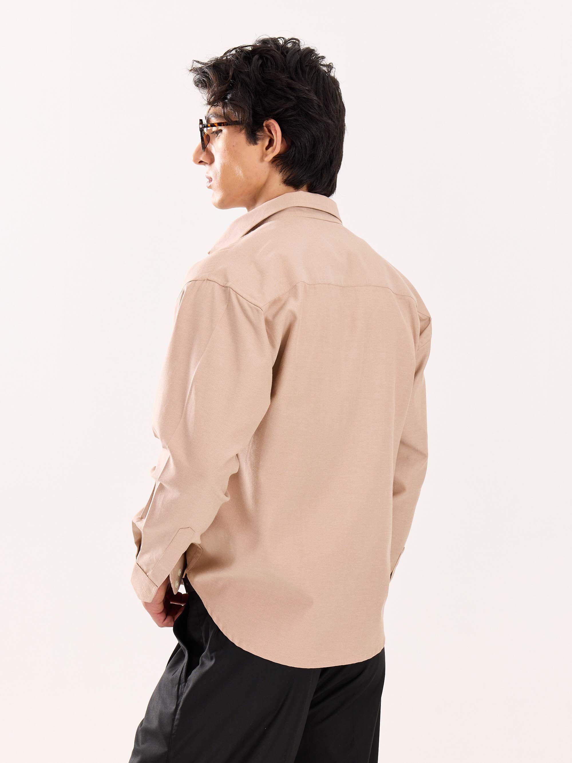 Rose Gold Oversized Cropped Shirt - Image 8