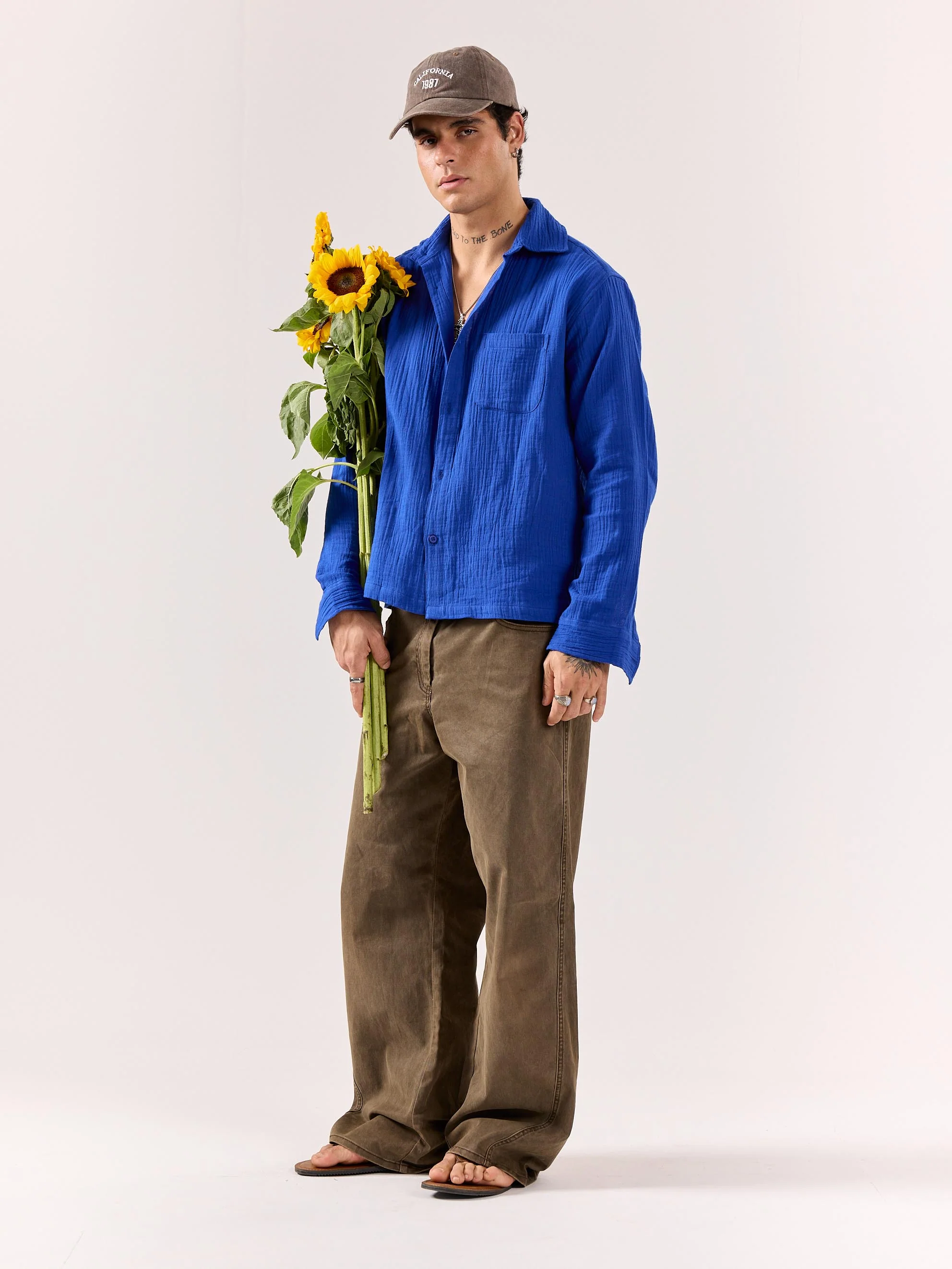 Royal Blue Gauze Holiday Shirt ( Pre-Order ) - Image 2