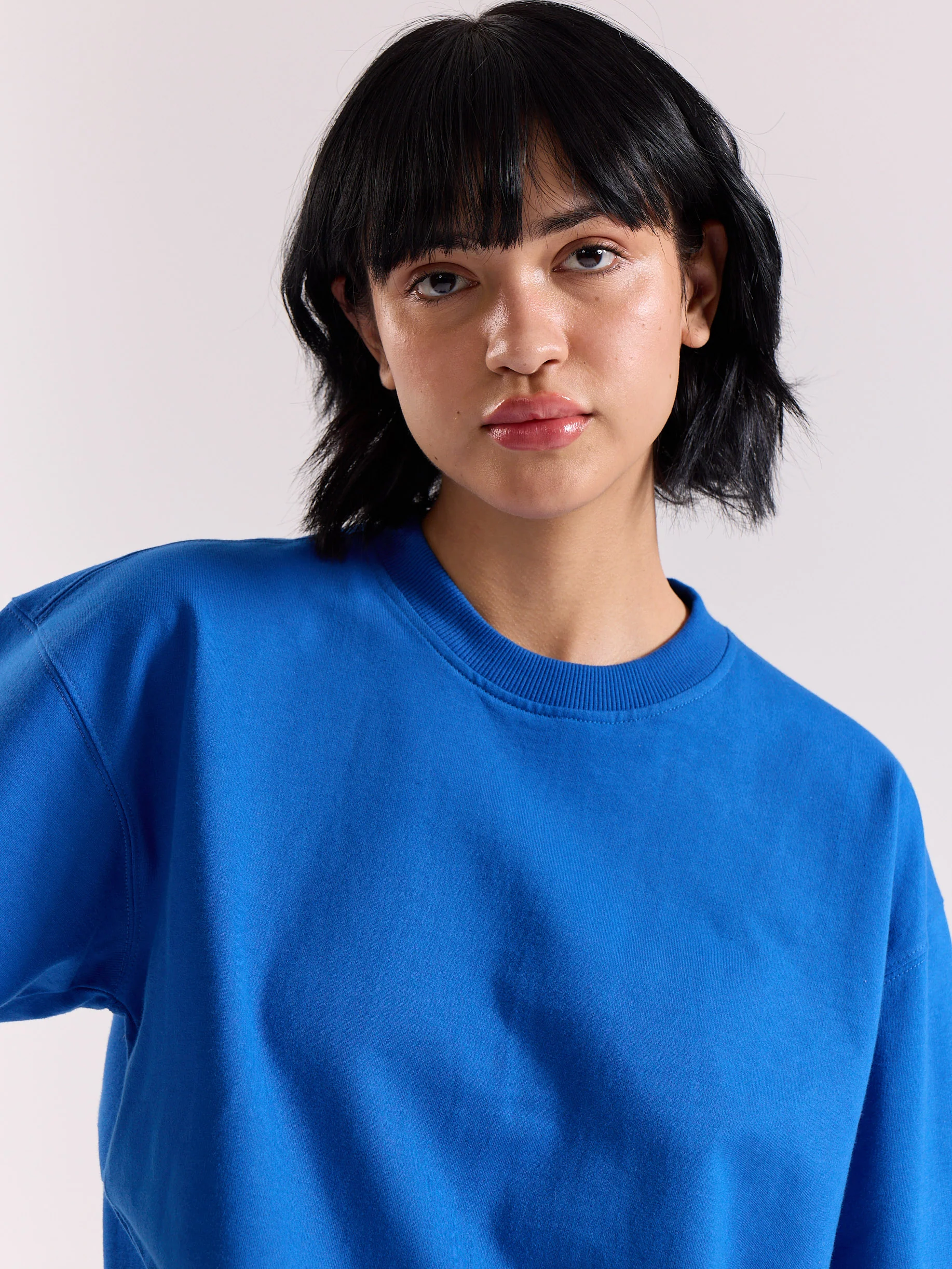 Royal Blue Loose Fit Cropped T-Shirt - Image 5