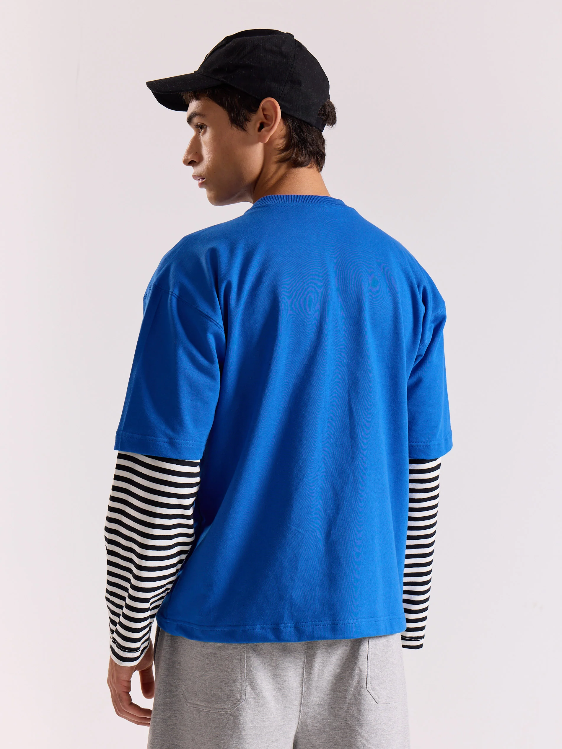 Royal Blue Loose Fit Cropped T-Shirt - Image 8