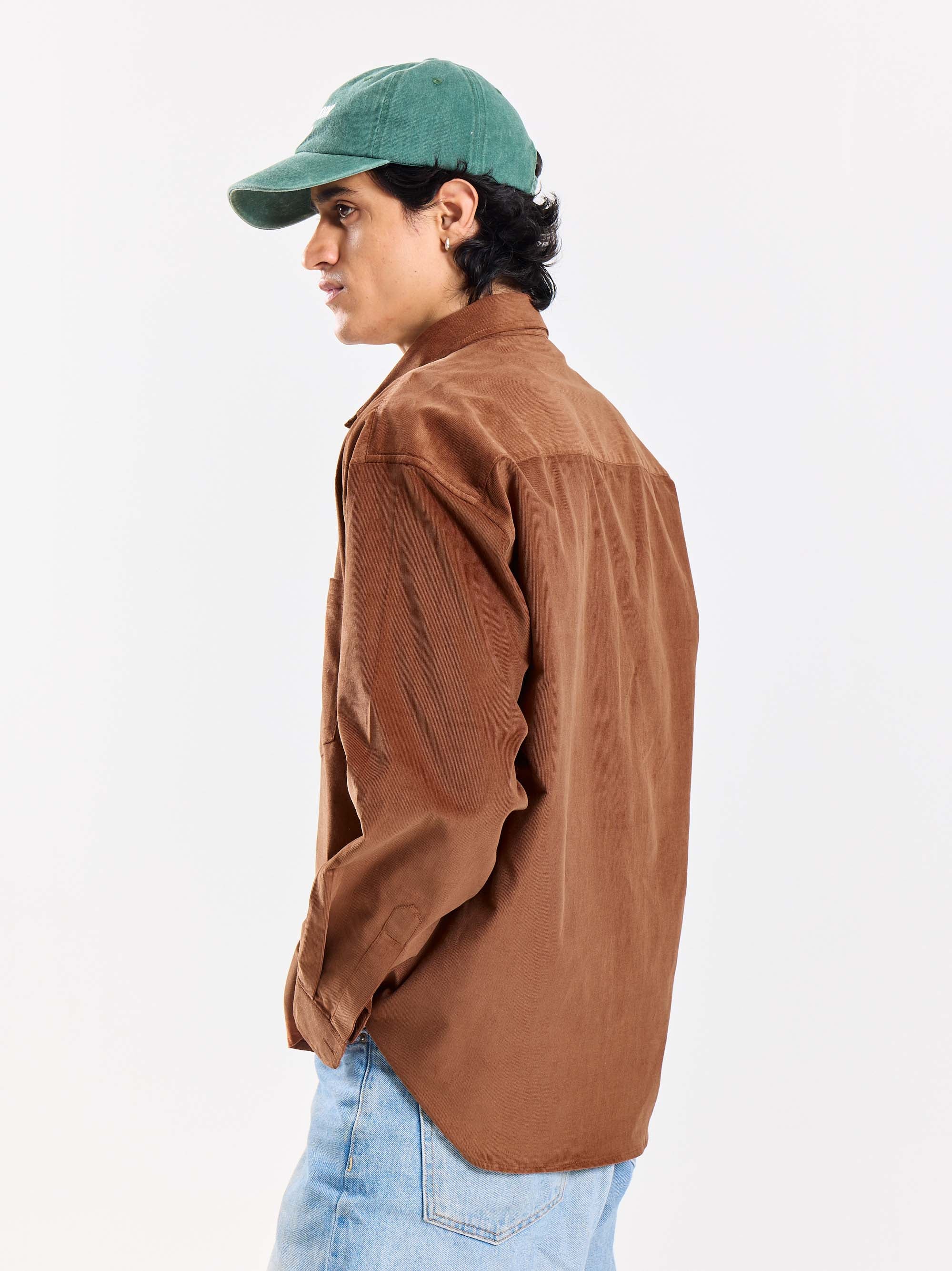 Russet Brown Corduroy Oversized Shirt - Image 6