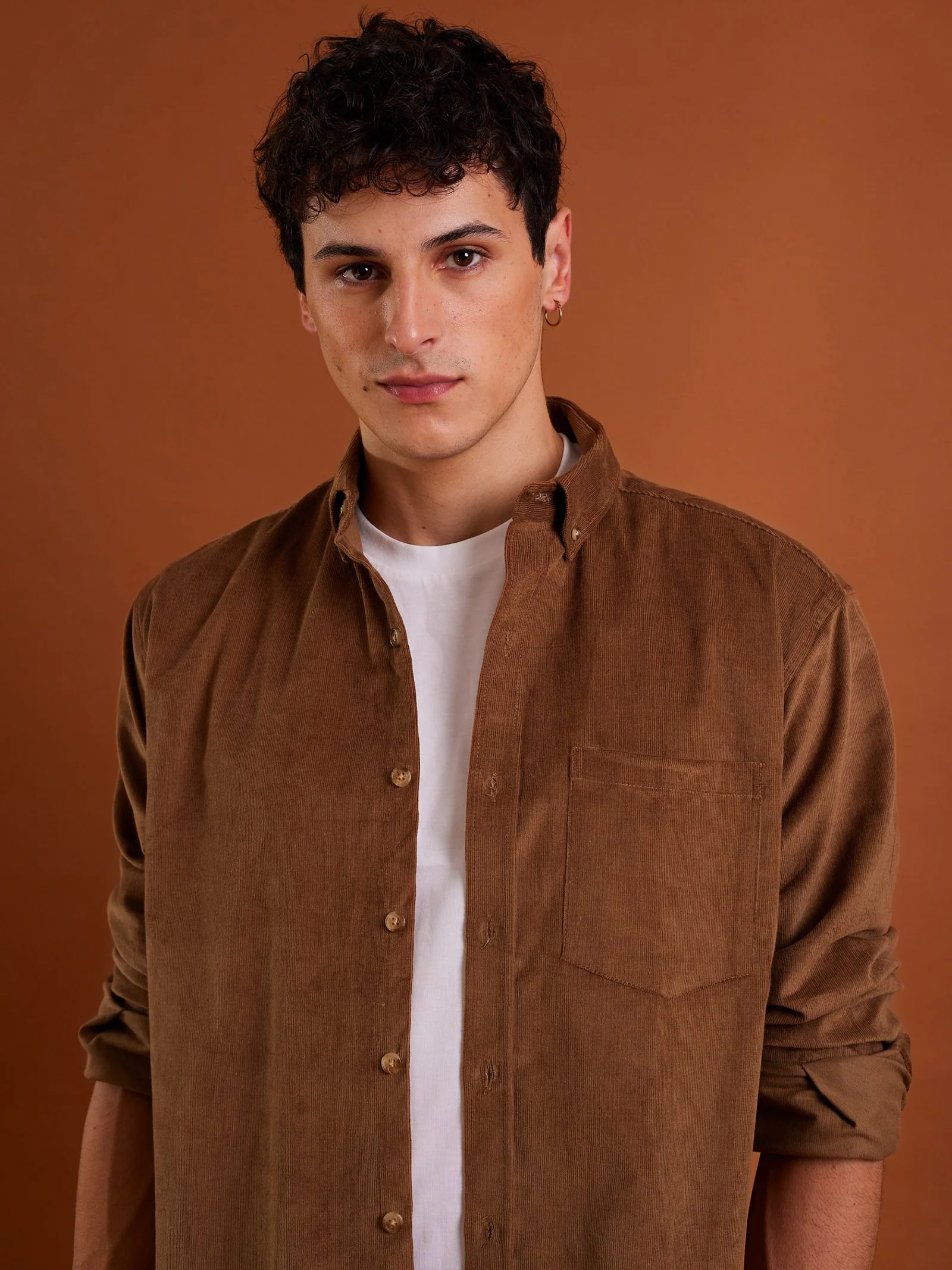 Russet Brown Corduroy Shirt - Image 3