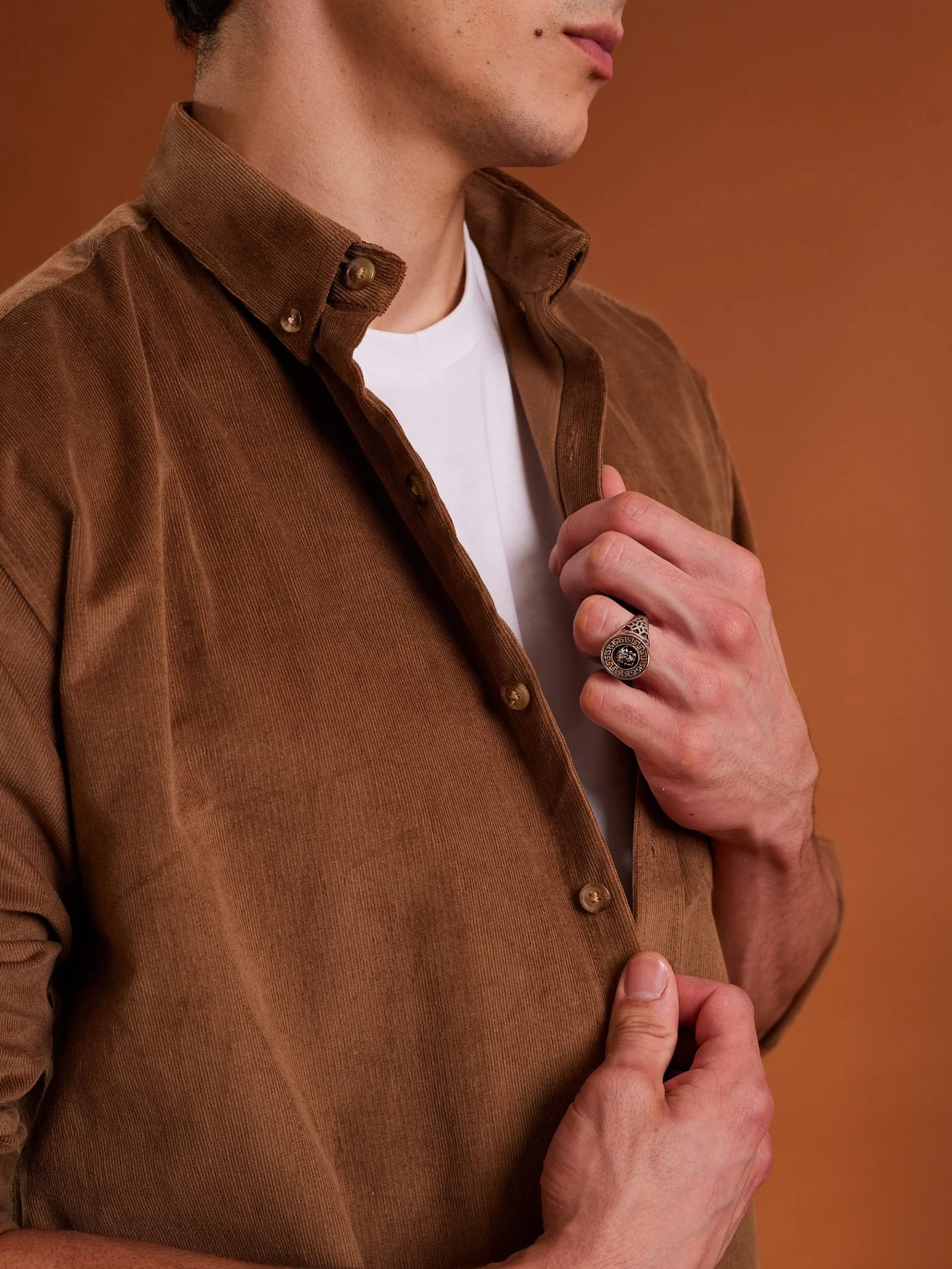 Russet Brown Corduroy Shirt - Image 4