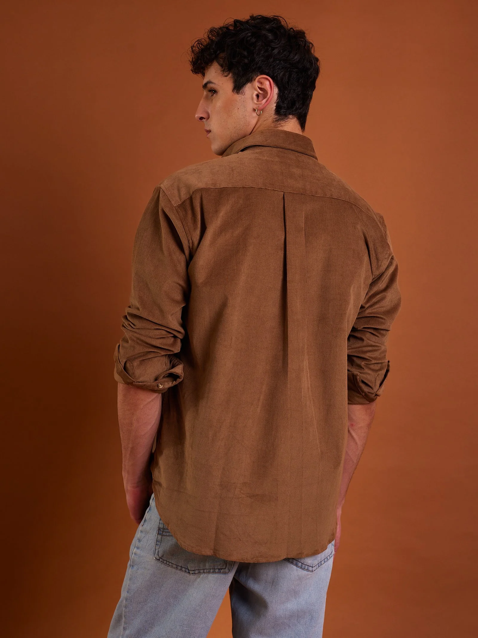 Russet Brown Corduroy Shirt - Image 6
