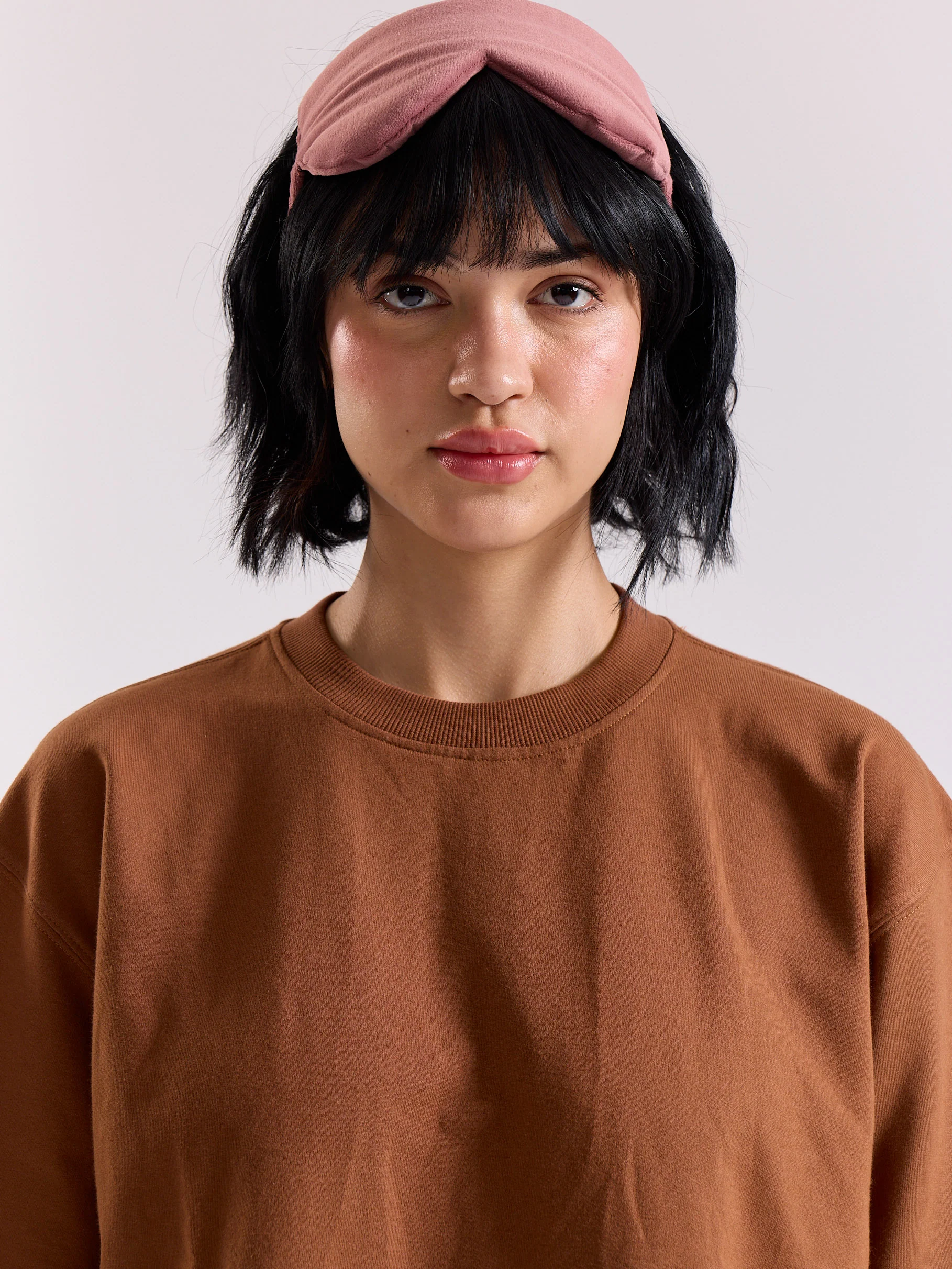 Russet Brown Loose Fit Cropped T-Shirt - Image 5