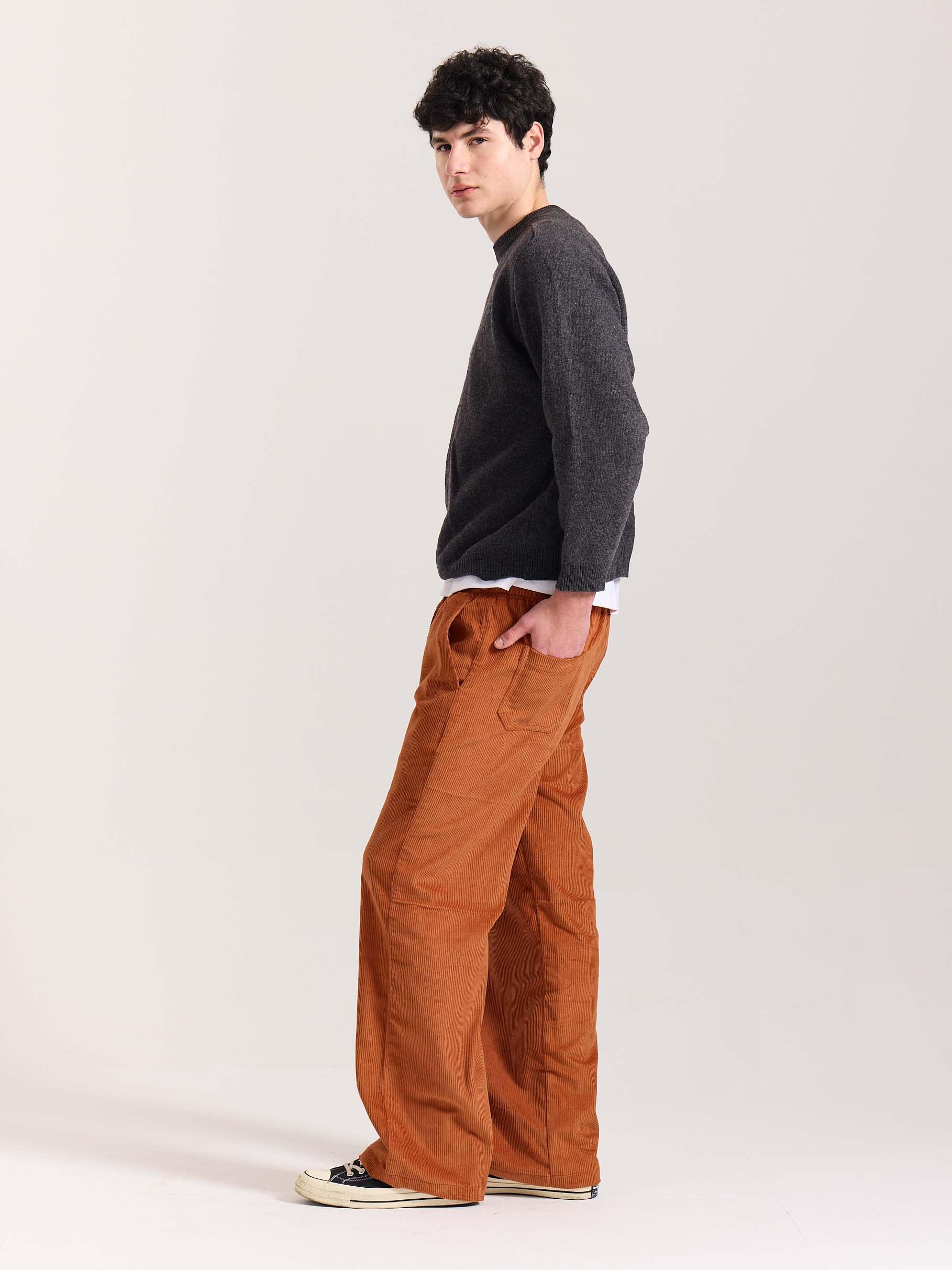 Rust Orange Corduroy Pull-on Pants - Image 5