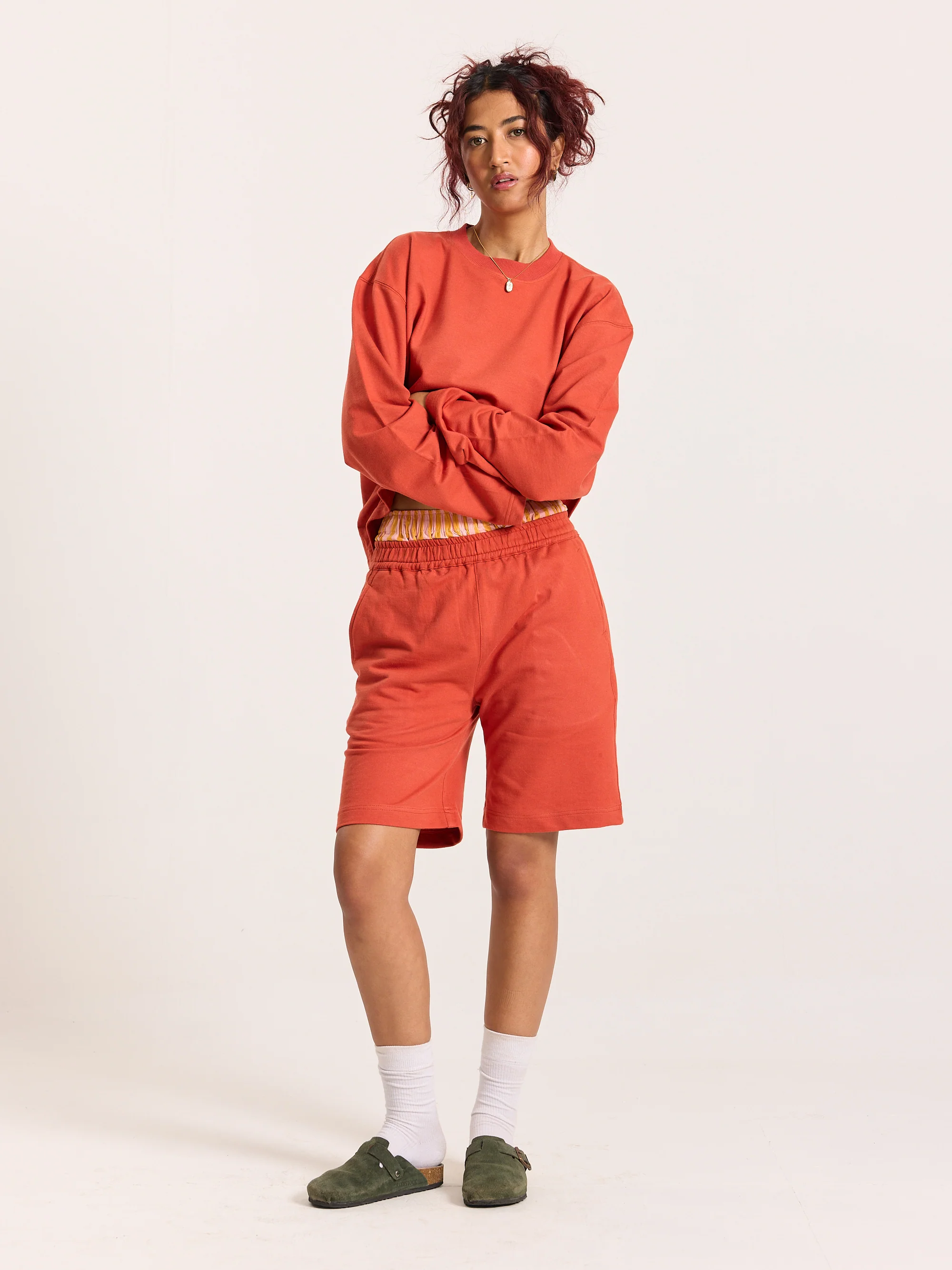 Rust Orange Loose Fit Cropped T-Shirt - Image 2