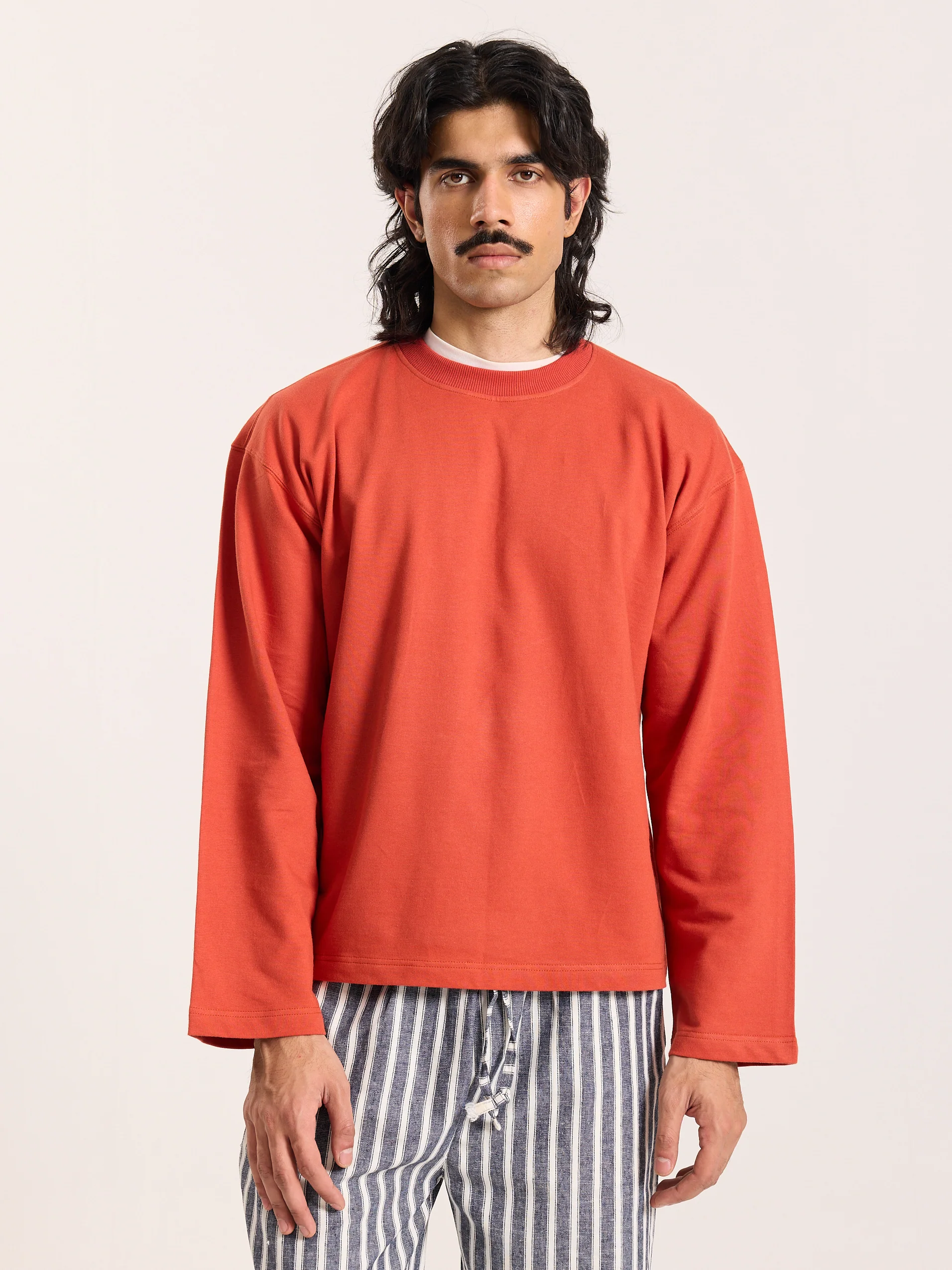 Rust Orange Loose Fit Cropped T-Shirt - Image 3
