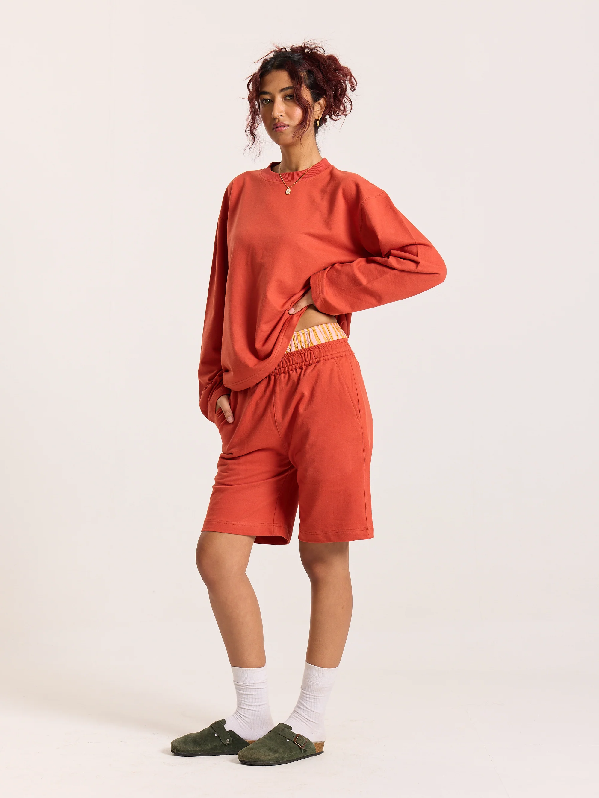 Rust Orange Loose Fit Cropped T-Shirt - Image 7