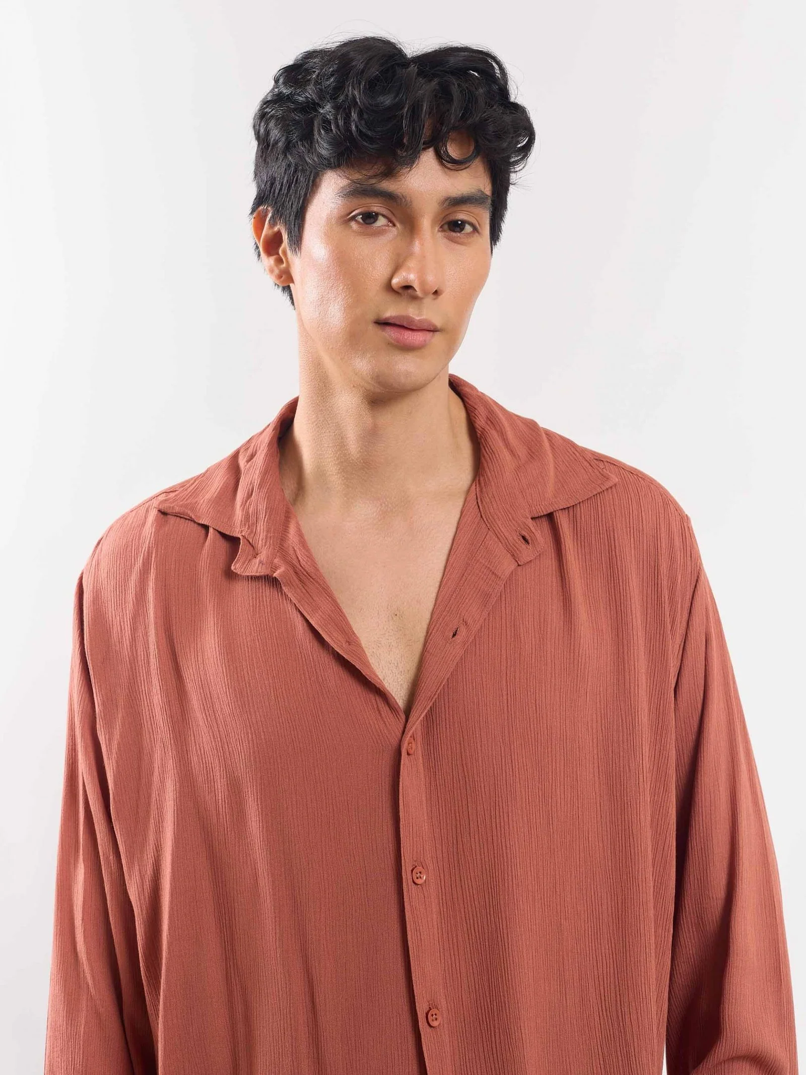 Rust Wrinkled Shirt - Image 3
