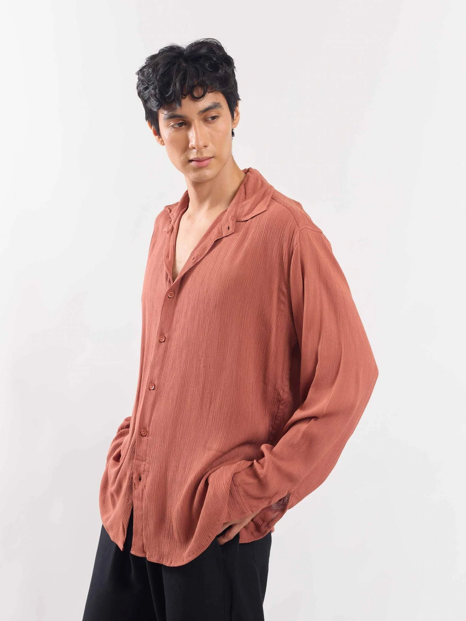 Rust Wrinkled Shirt - Image 4