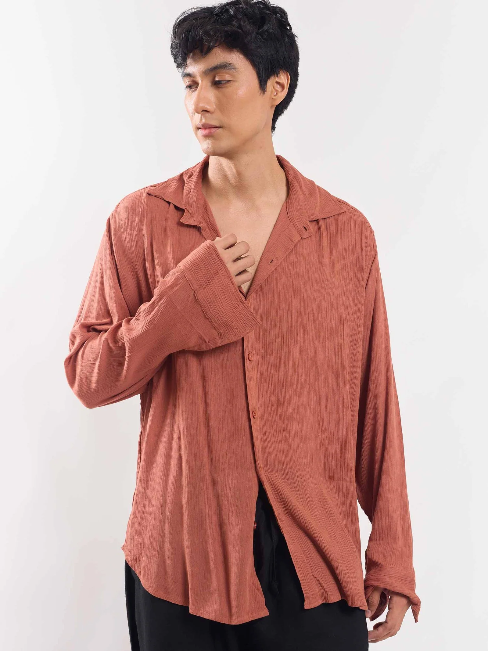 Rust Wrinkled Shirt - Image 5