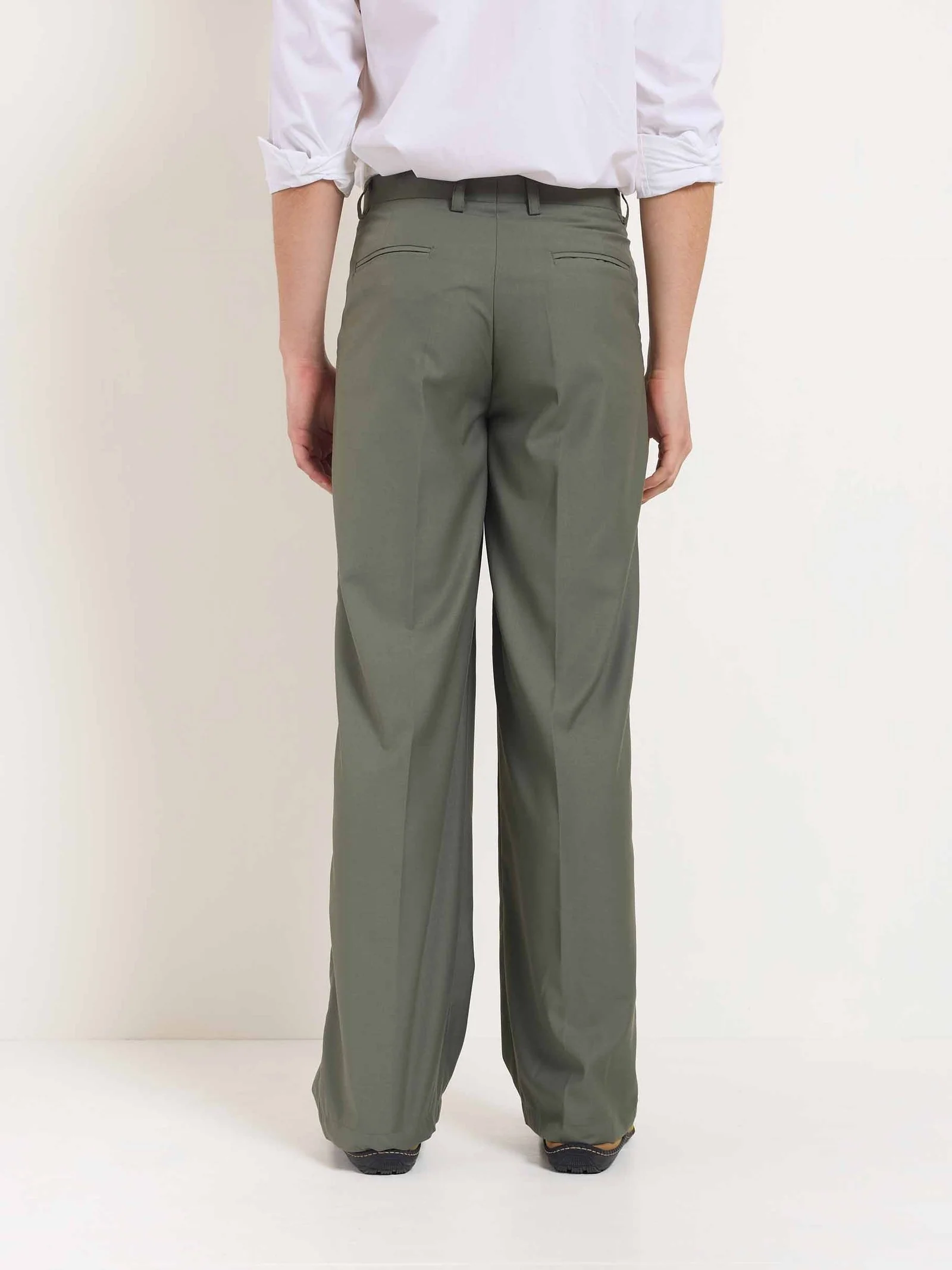 Sage Green Baggy Fit Trousers - Image 7