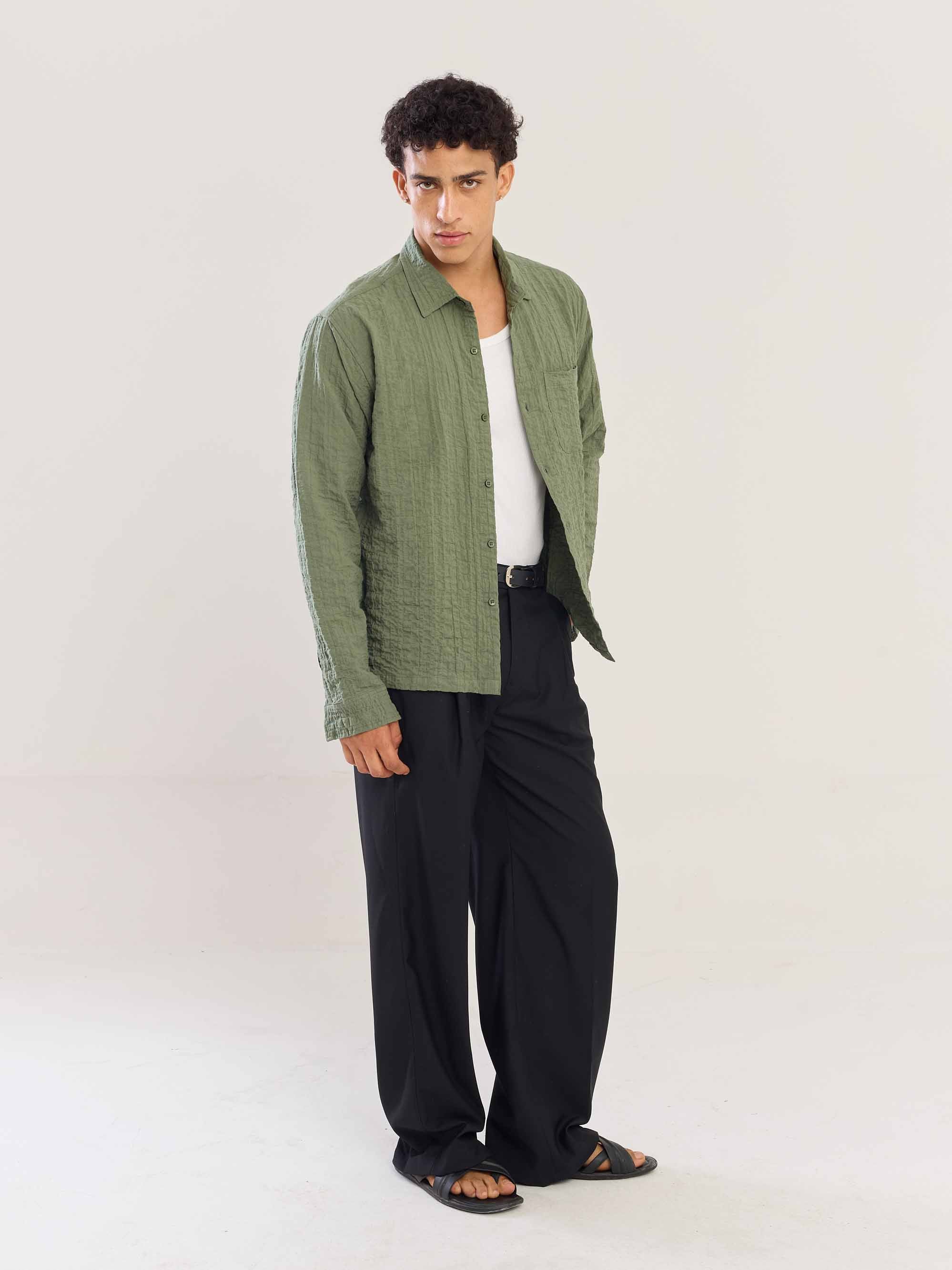 Sage Green Flowing Shirt - Image 2