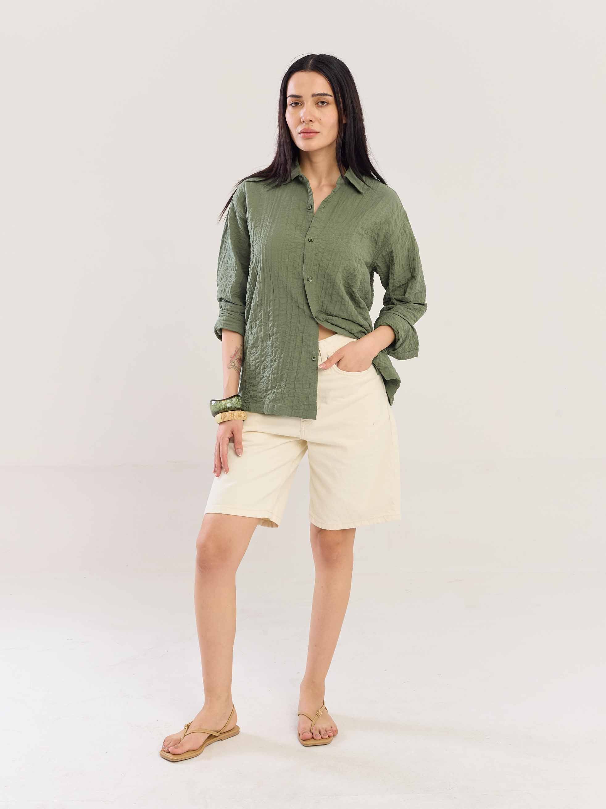 Sage Green Flowing Shirt - Image 4