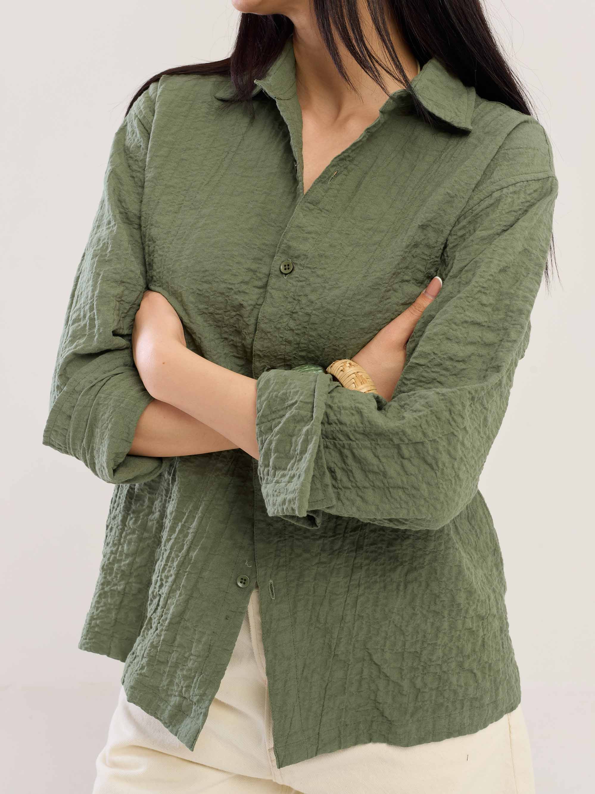 Sage Green Flowing Shirt - Image 6