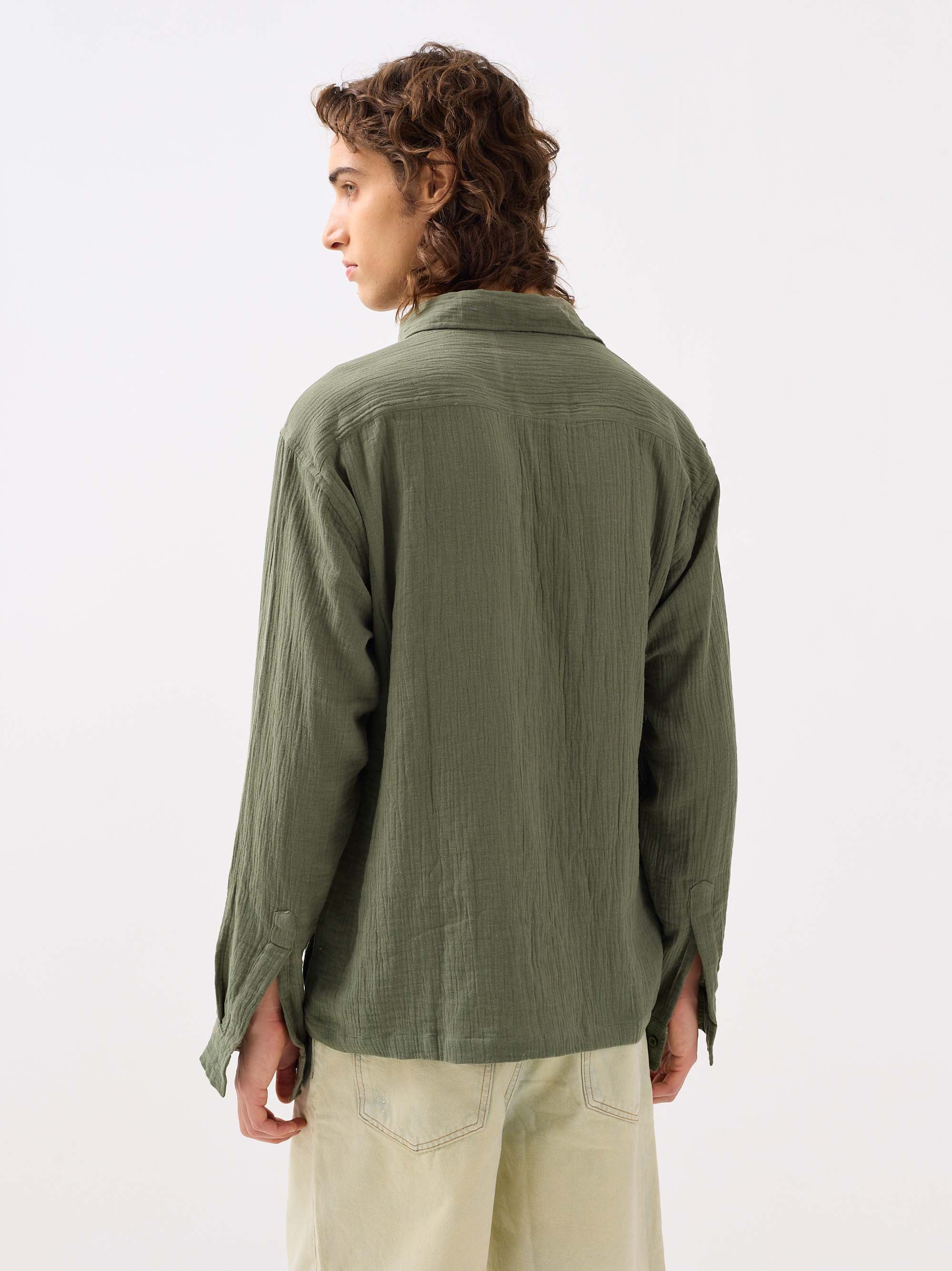Sage Green Gauze Holiday Shirt - Image 7
