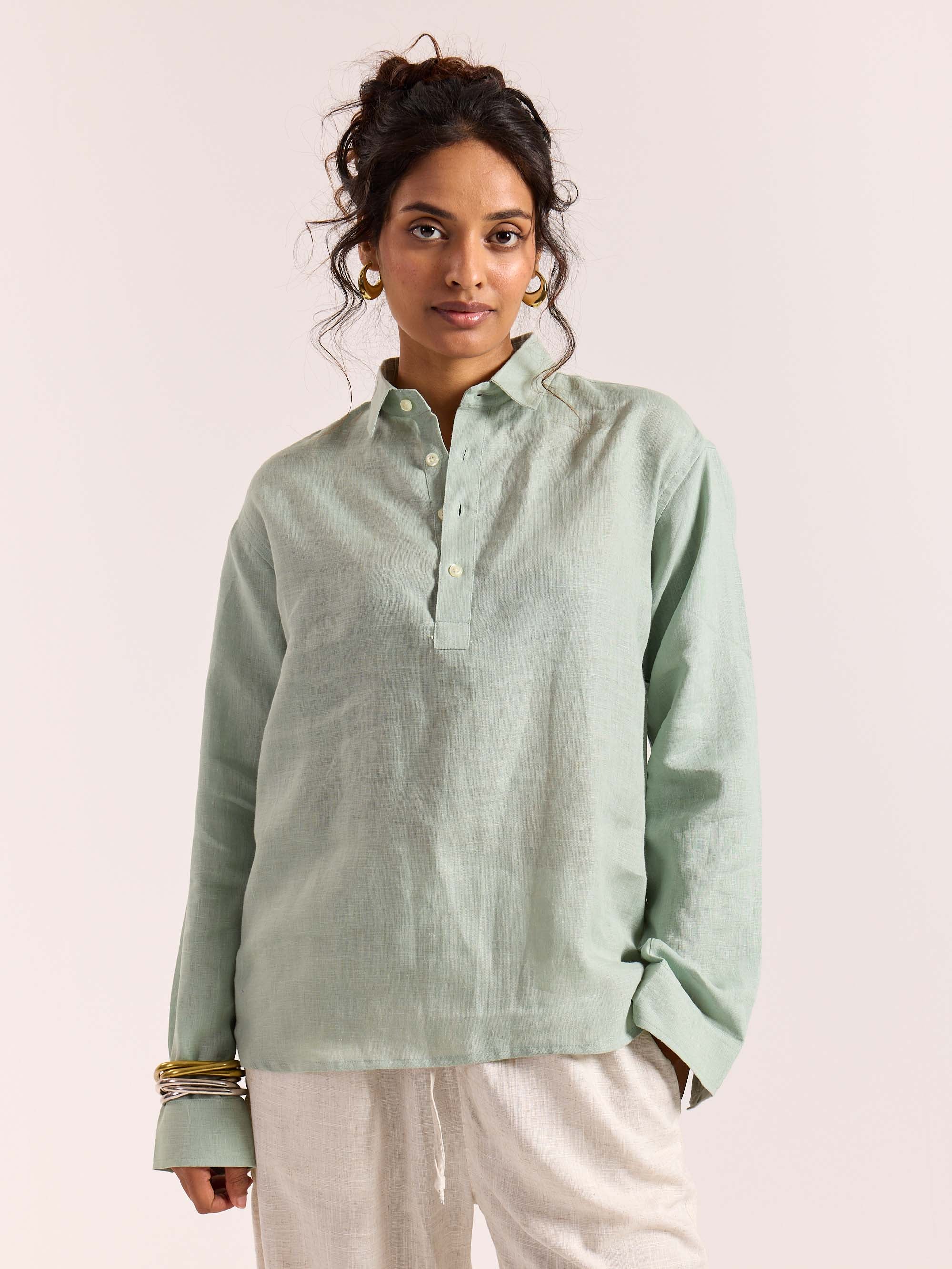 Sage Green Linen Pullover (Pre-Order) - Image 4