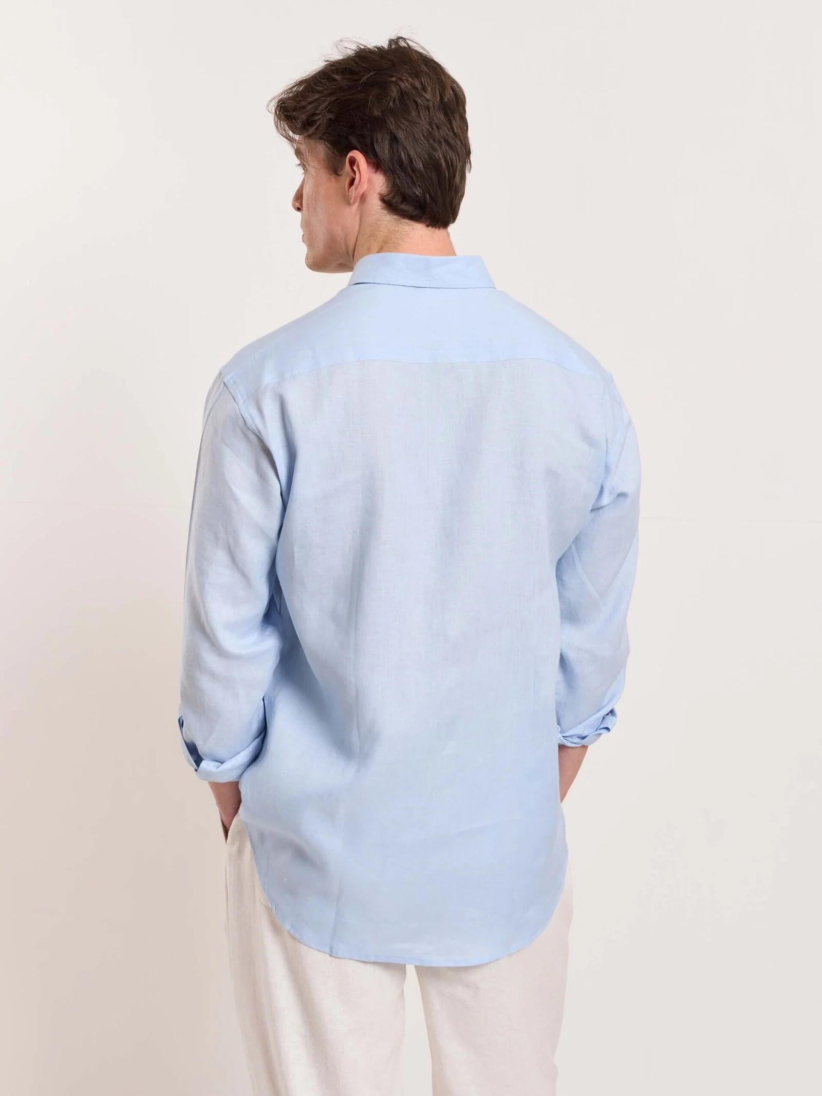 Sky Blue Linen Shirt - Image 6