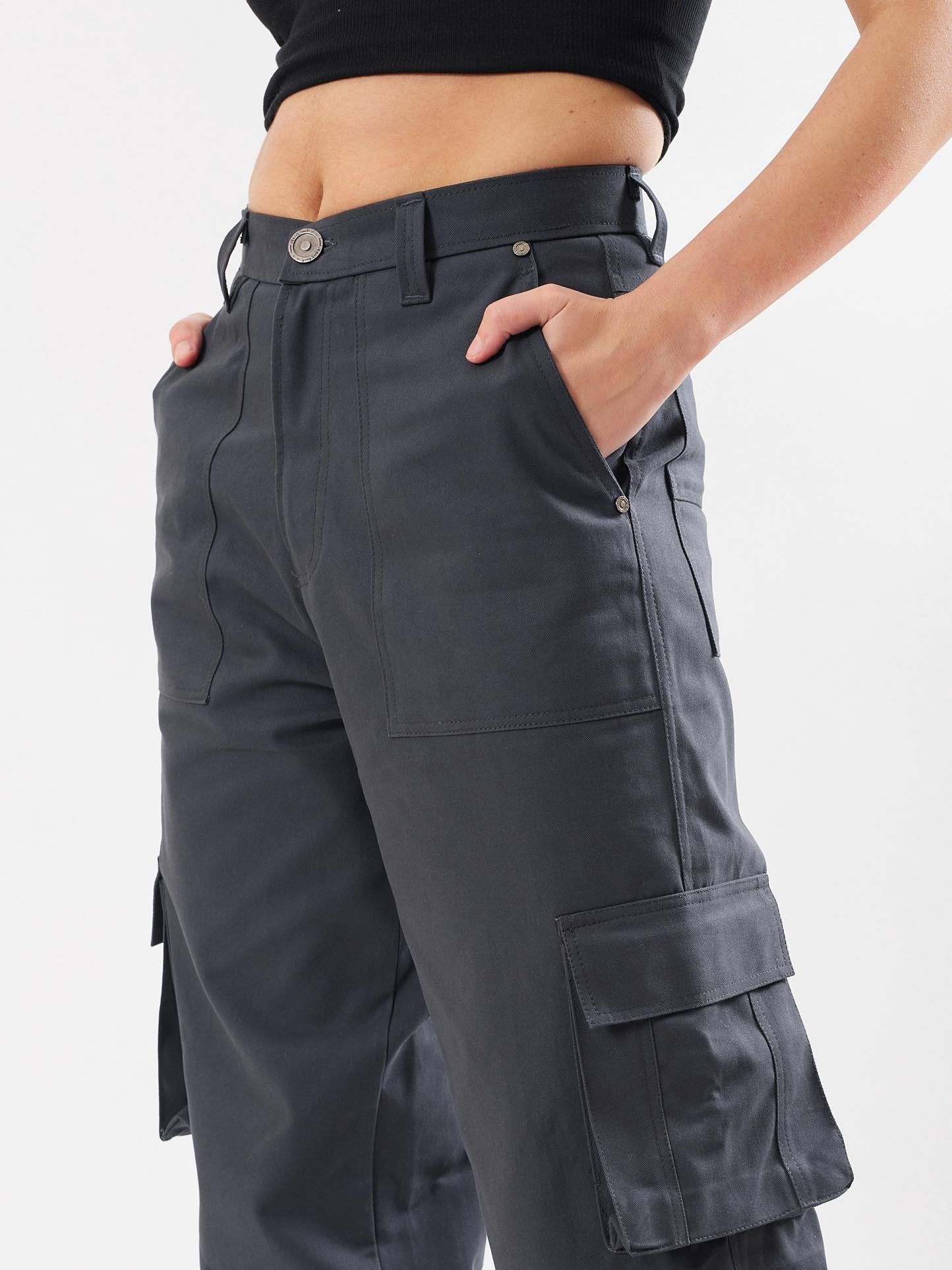 Slate Grey Cargo Trousers - Image 4