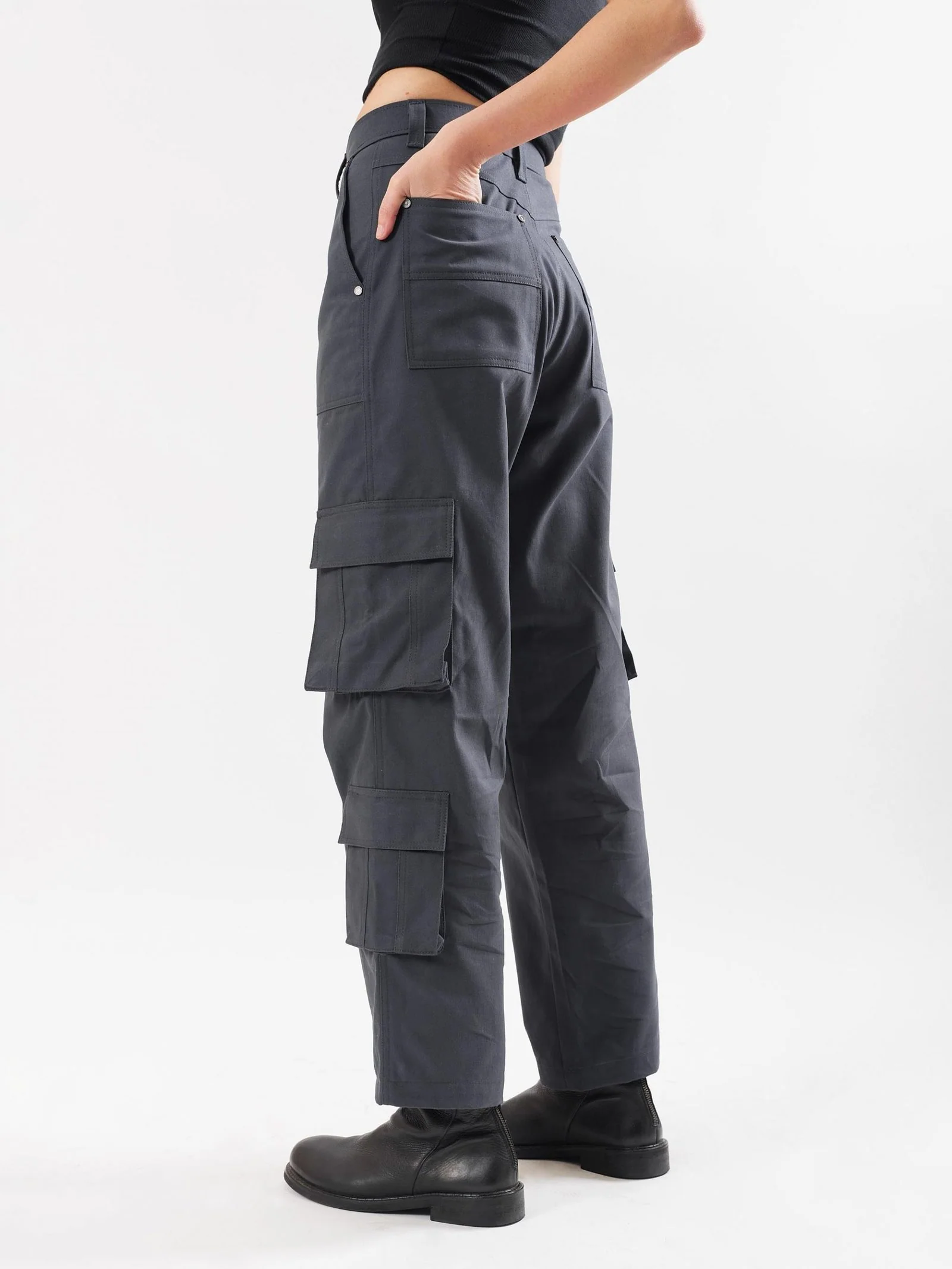 Slate Grey Cargo Trousers - Image 6