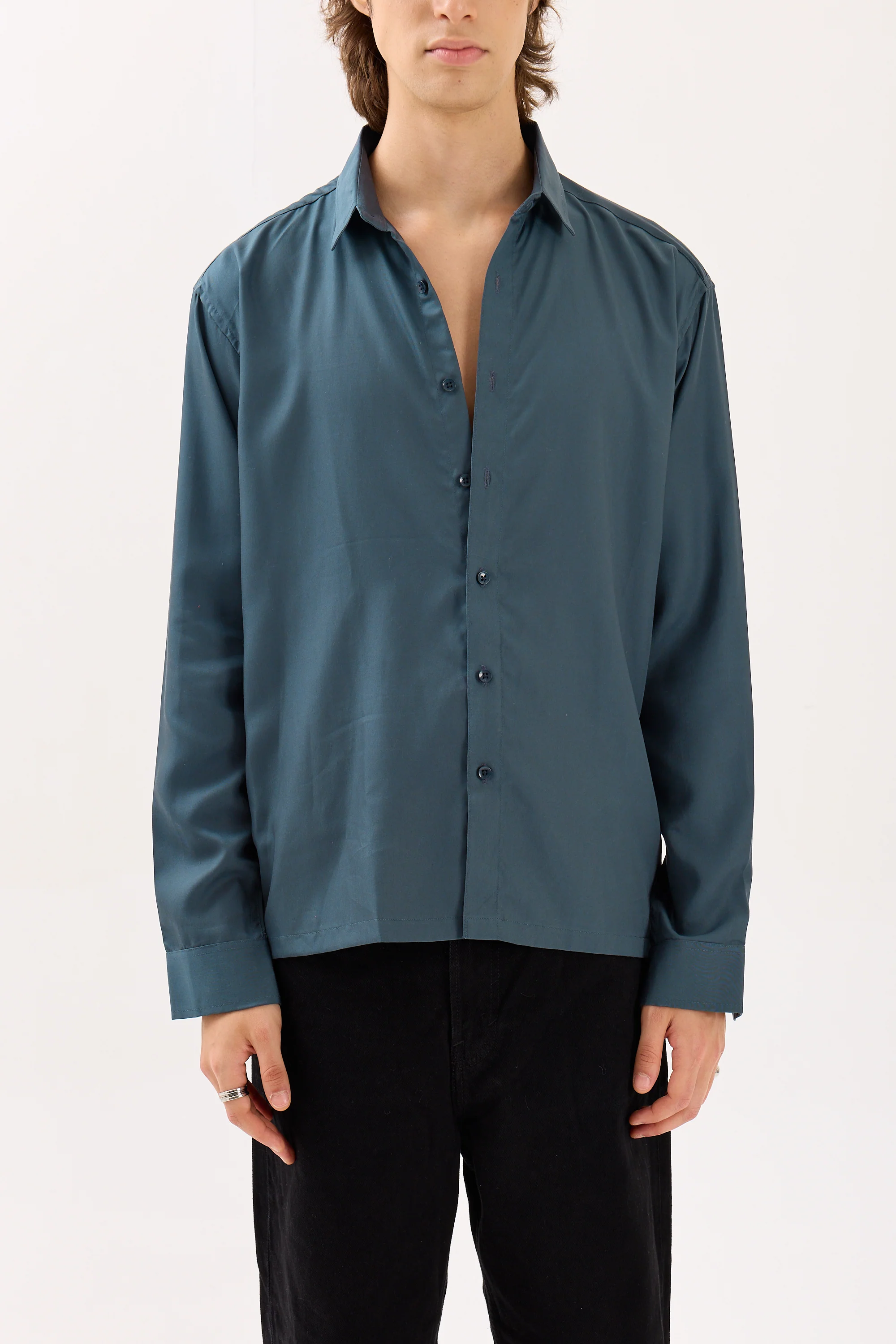 Slate Grey Drape Shirt - Image 4