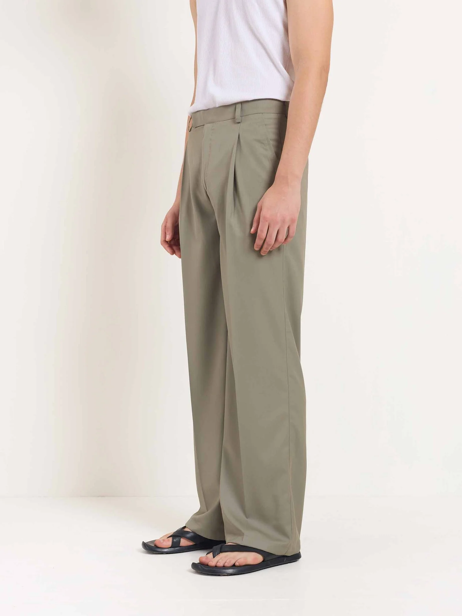 Stone Grey Baggy Fit Trousers - Image 4