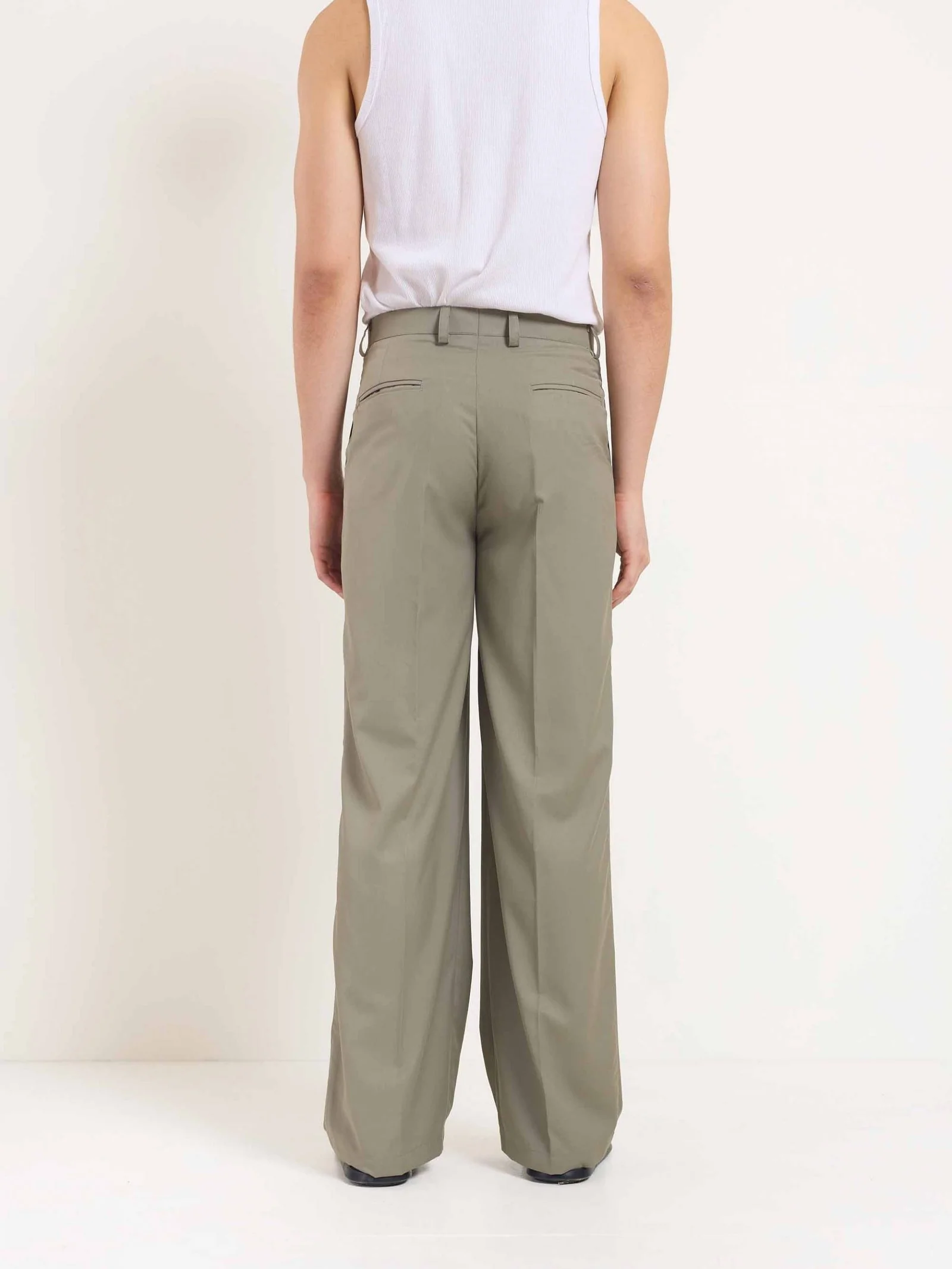 Stone Grey Baggy Fit Trousers - Image 7
