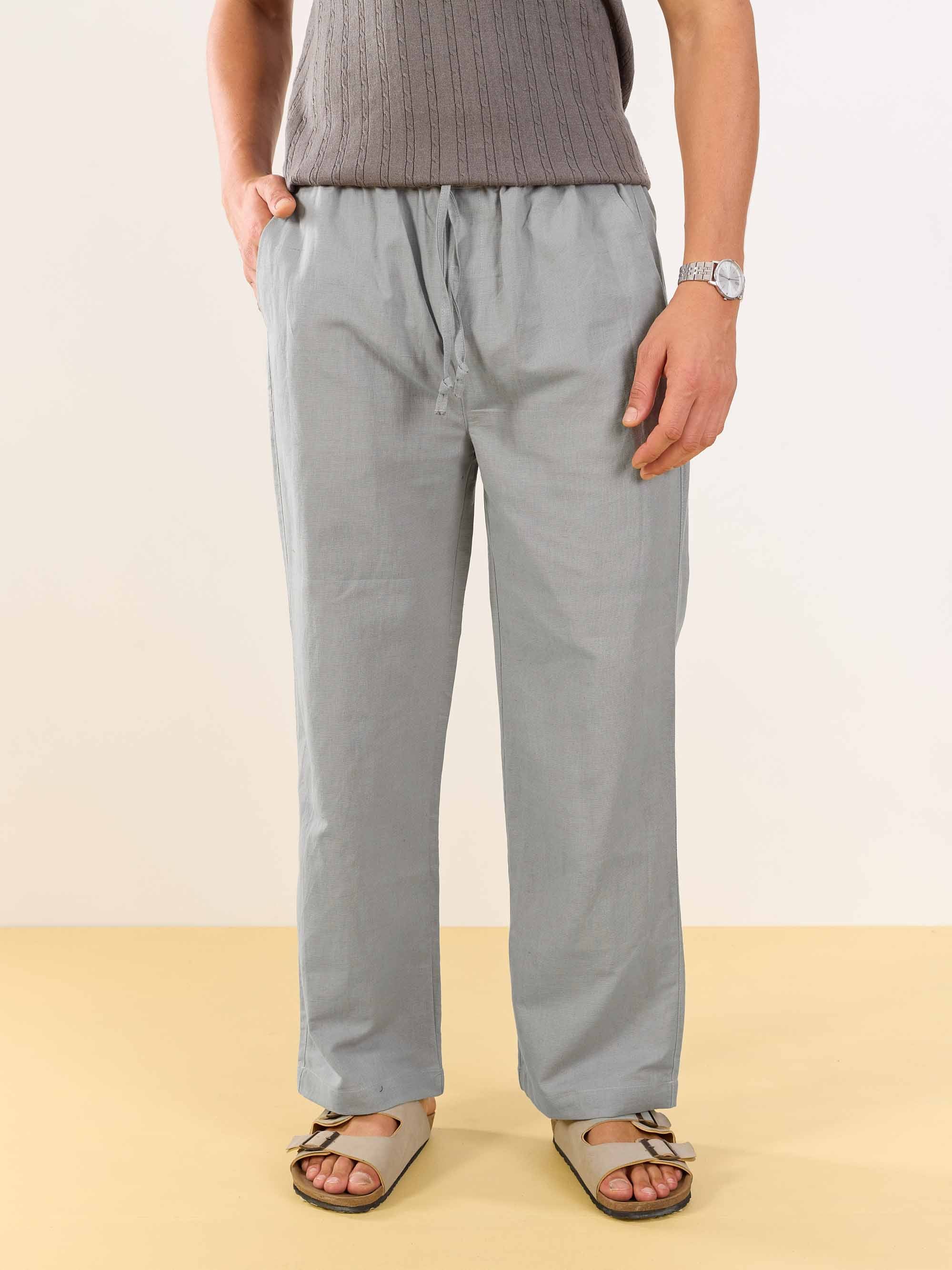 Stone Grey Linen Pull-on Pants - Image 2