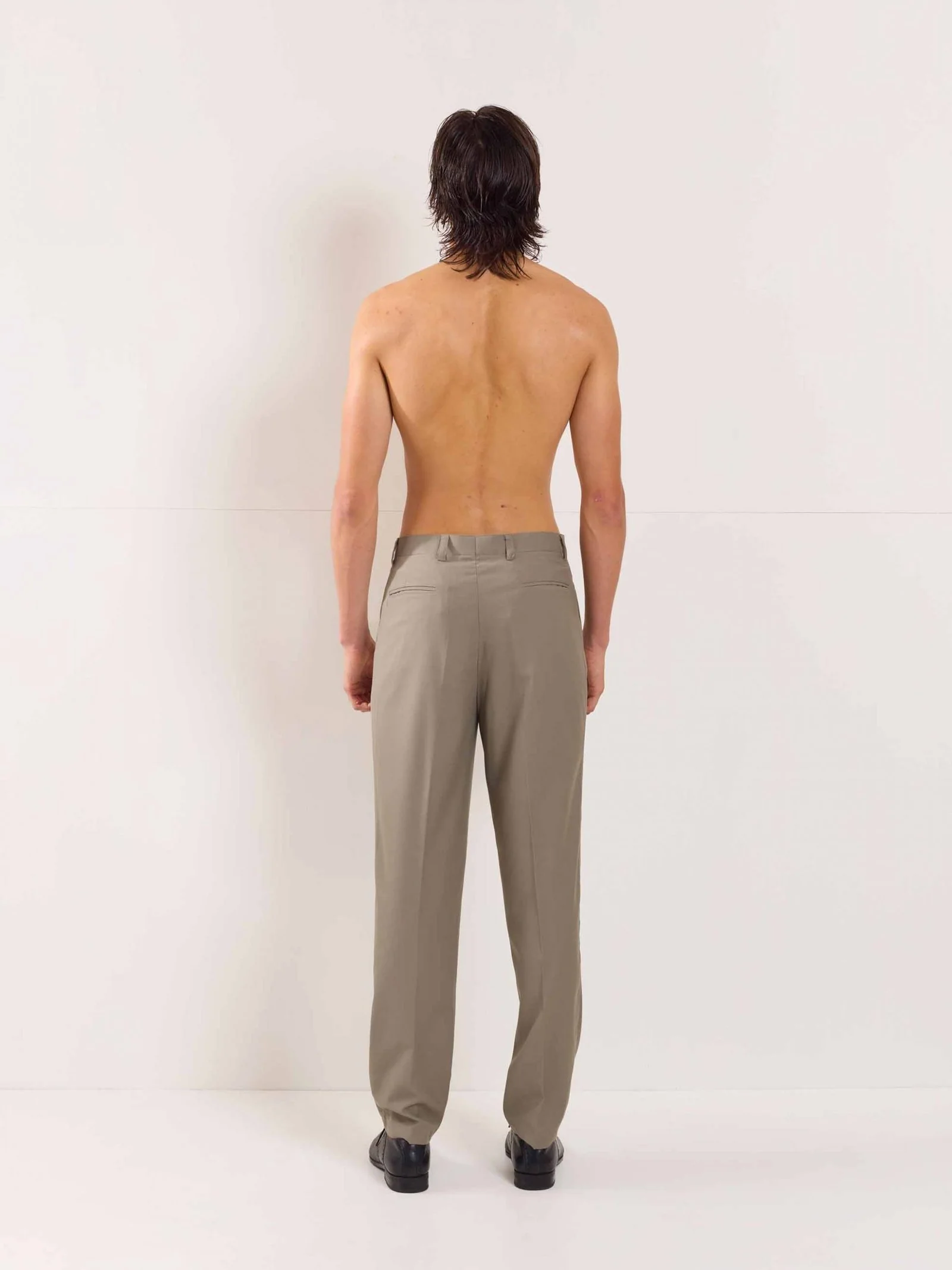 Stone Grey Straight Fit Trousers - Image 3