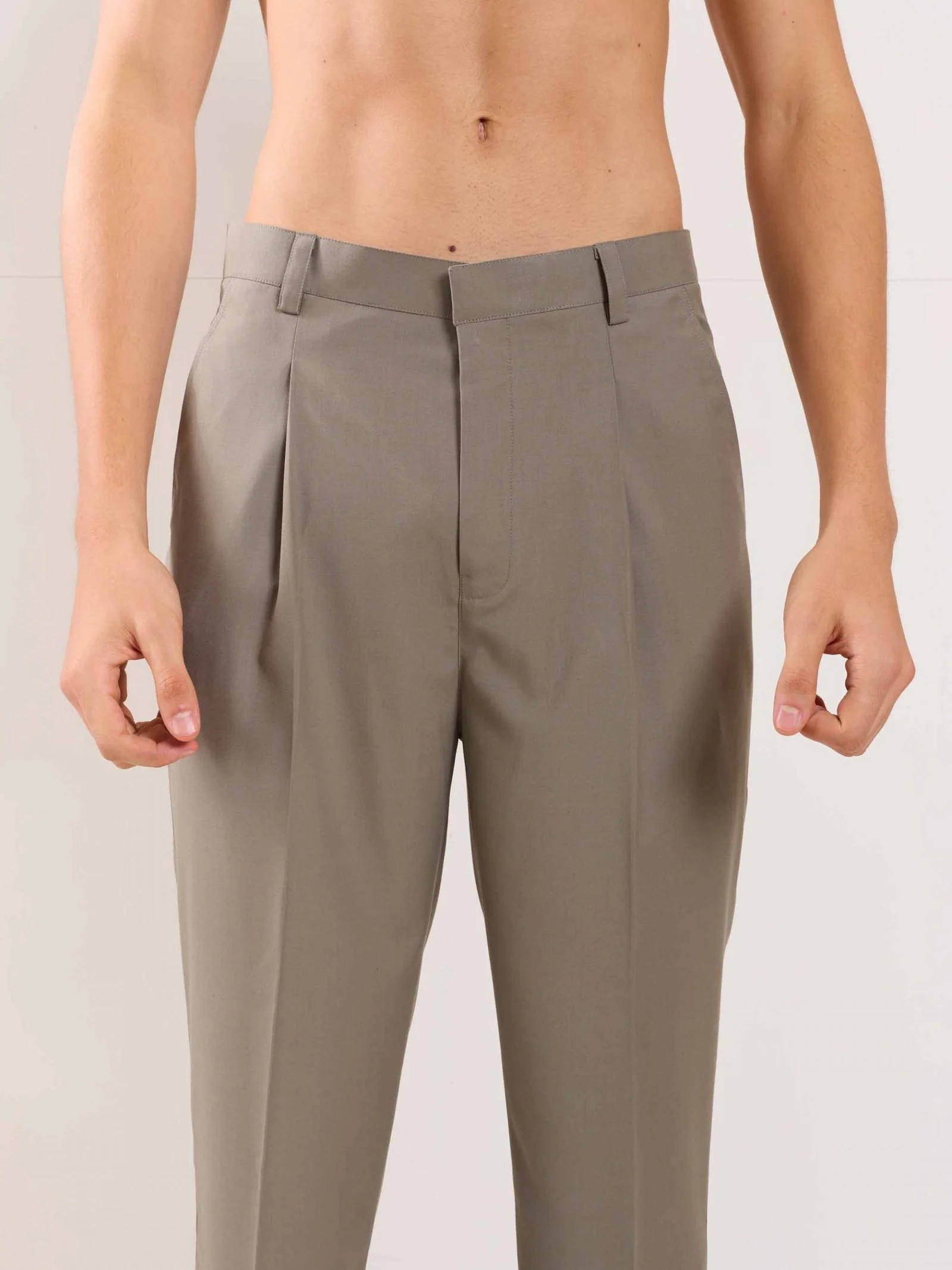 Stone Grey Straight Fit Trousers - Image 4
