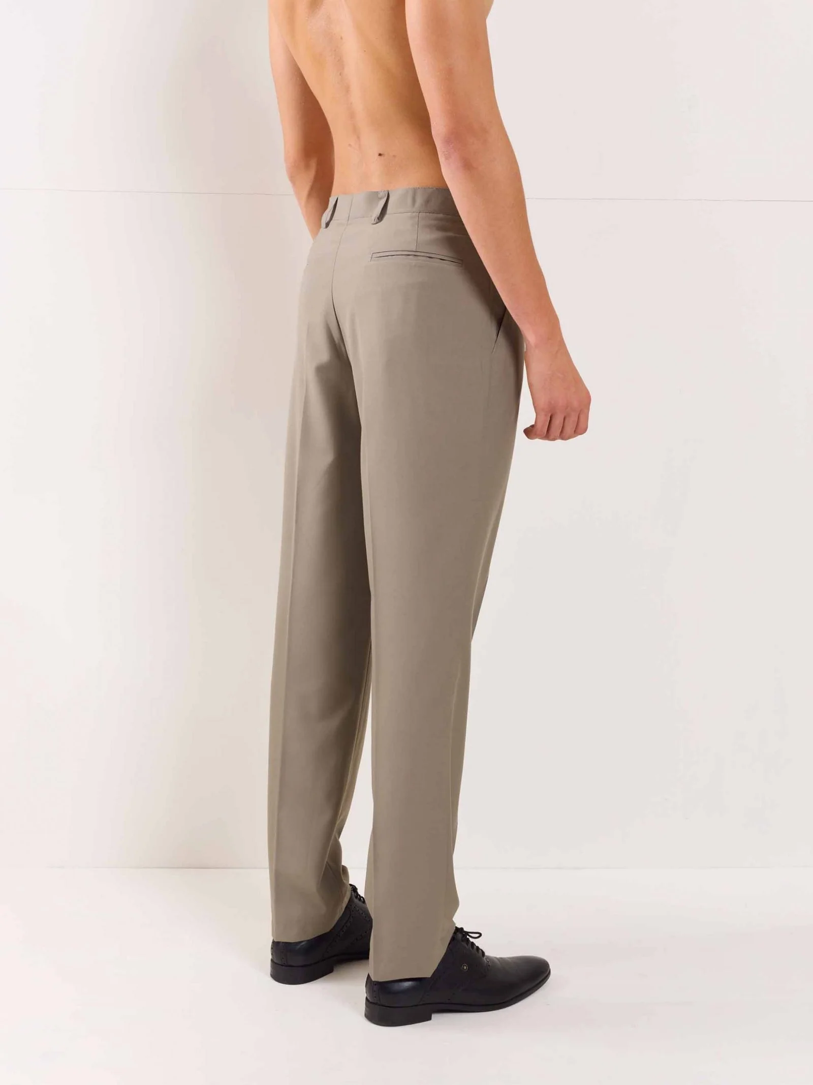 Stone Grey Straight Fit Trousers - Image 6