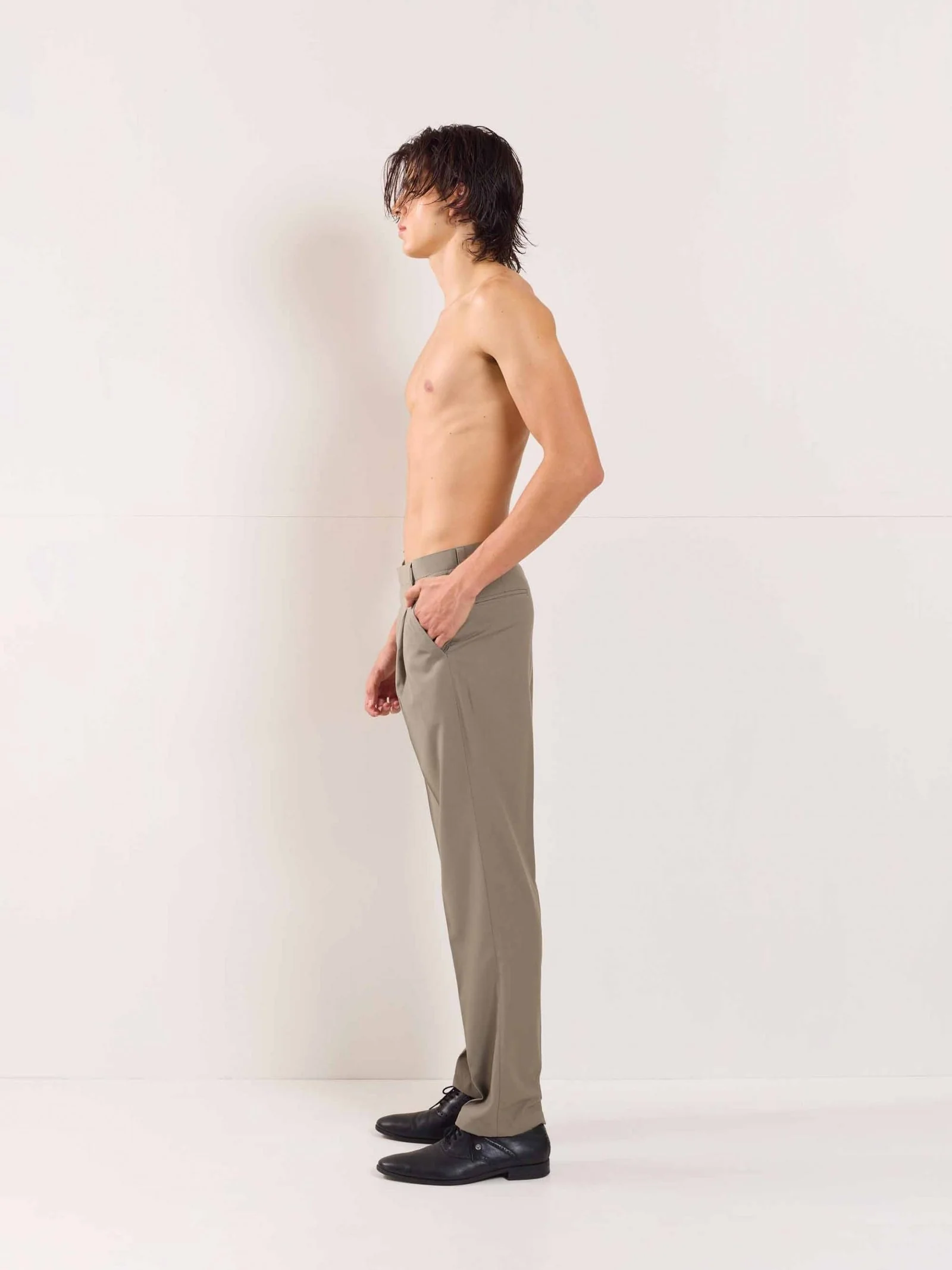 Stone Grey Straight Fit Trousers - Image 7