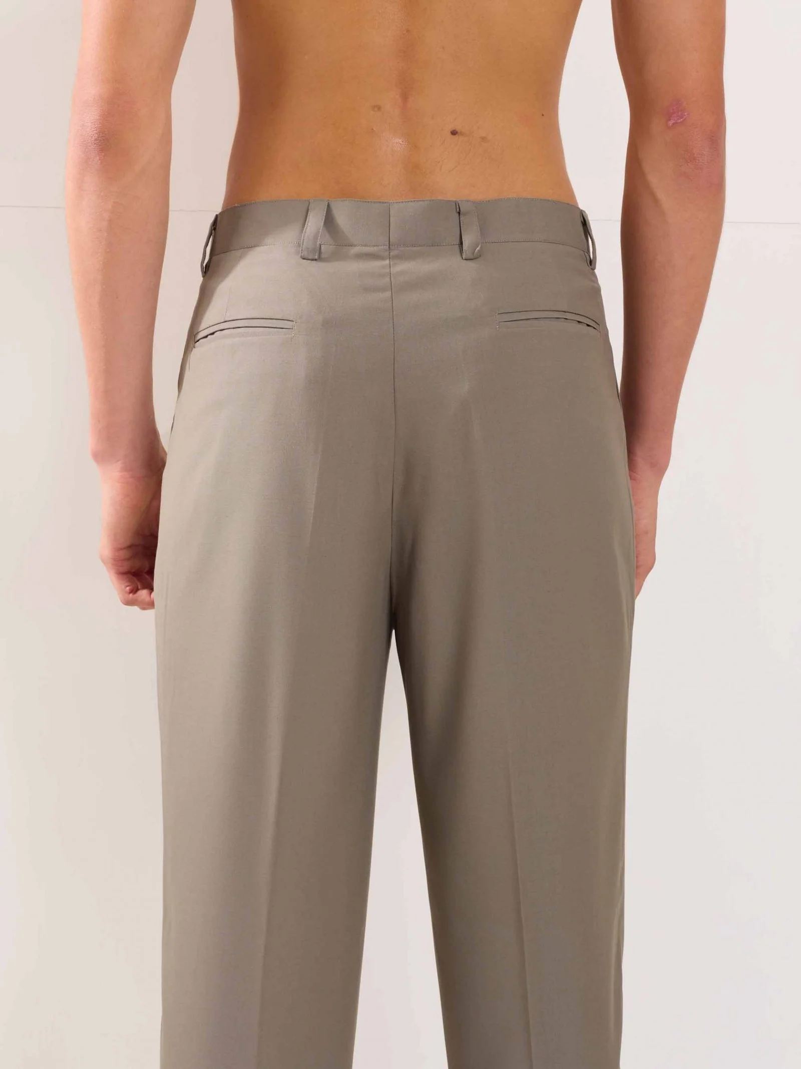 Stone Grey Straight Fit Trousers - Image 8