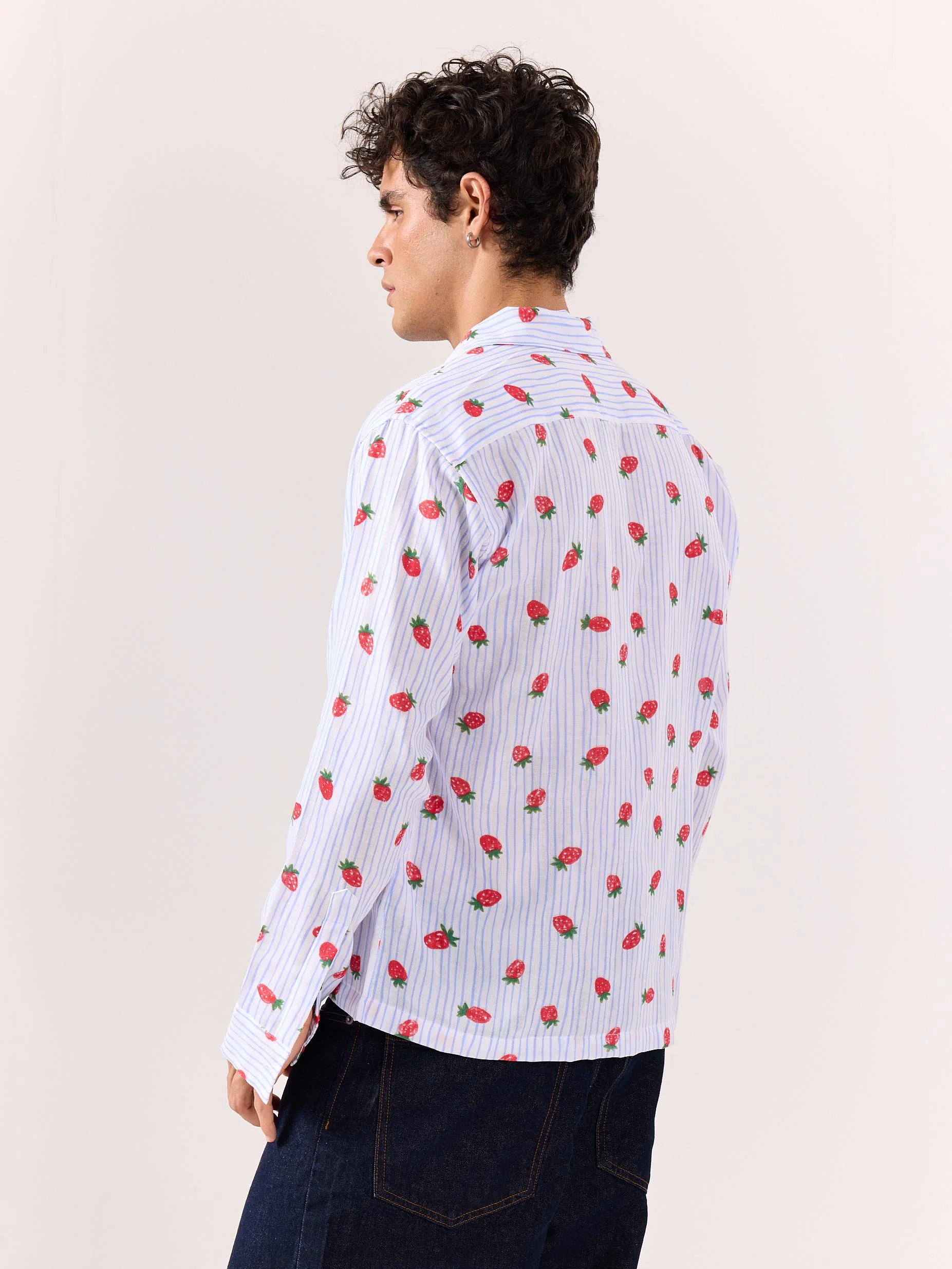 Strawberry Striped Gauze Holiday Shirt (Pre-Order) - Image 7