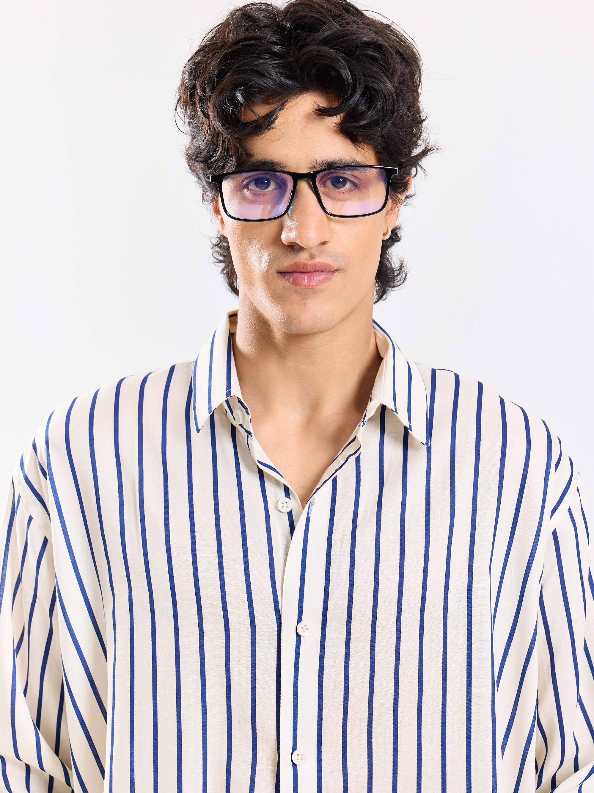 Striped Drape Shirt - Image 3