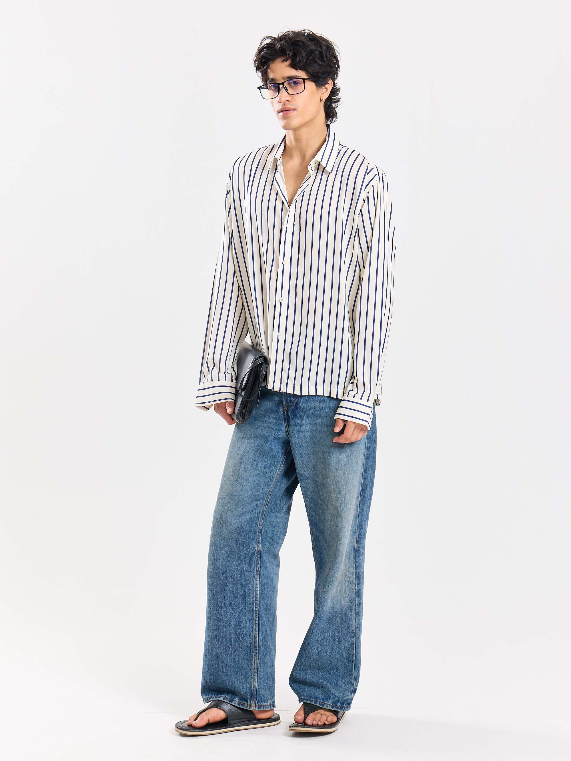Striped Drape Shirt - Image 4