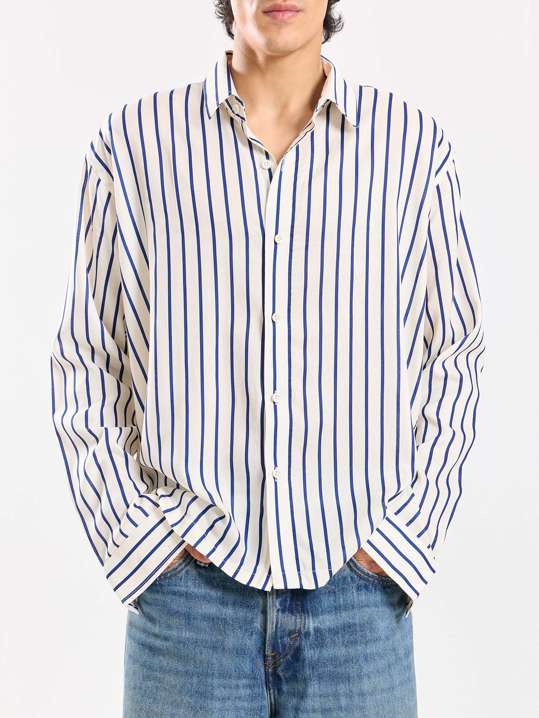 Striped Drape Shirt - Image 6