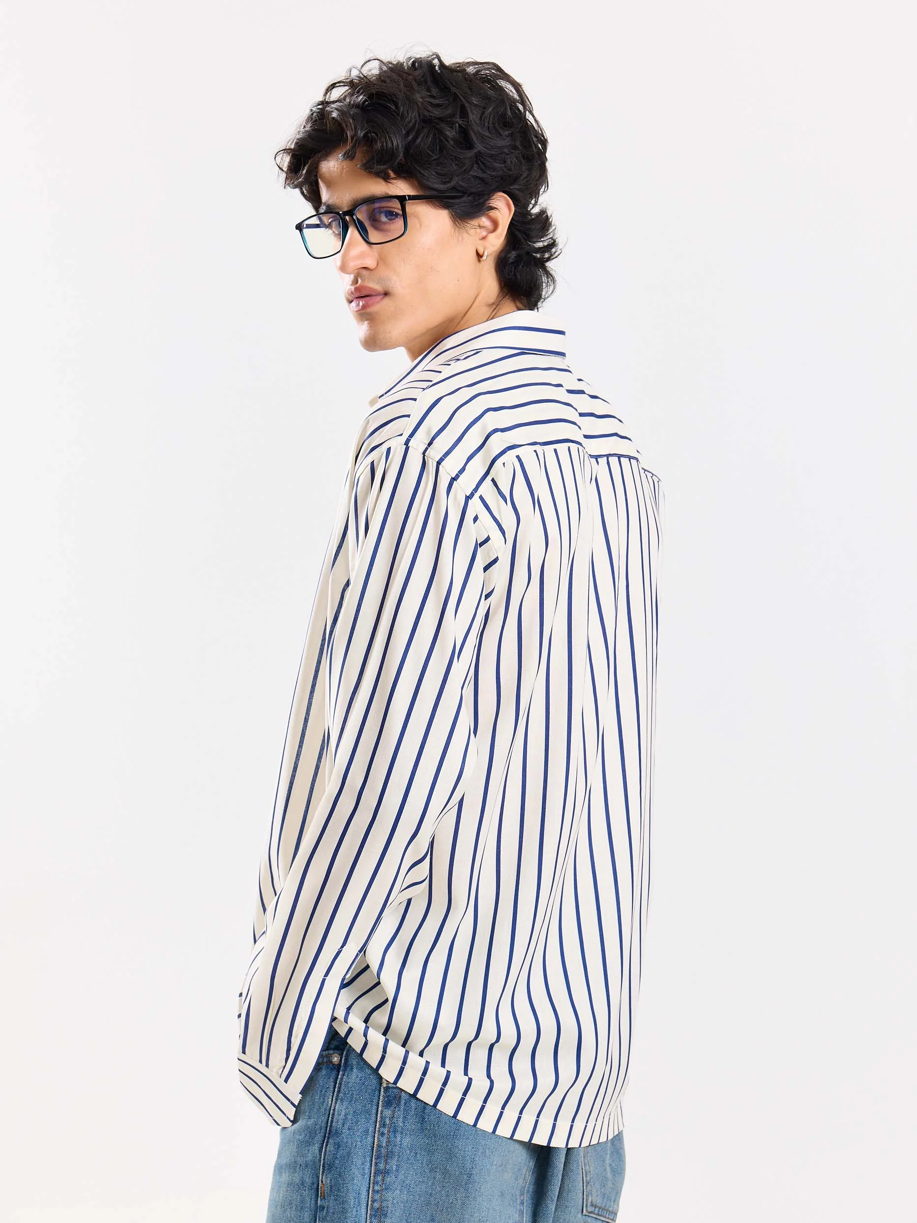 Striped Drape Shirt - Image 7